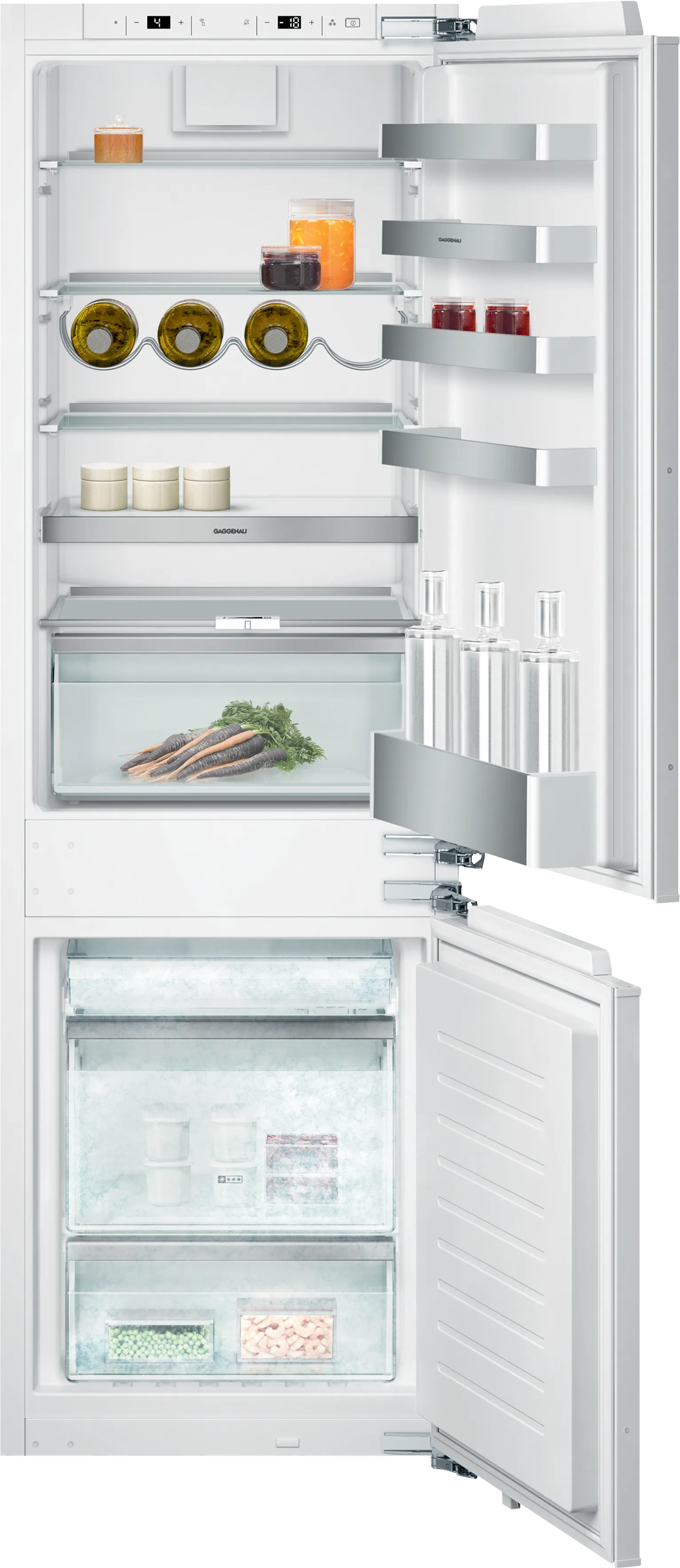 200 series built-in fridge-freezer with freezer at bottom 177.2 x 55.8 cm flat hinge 