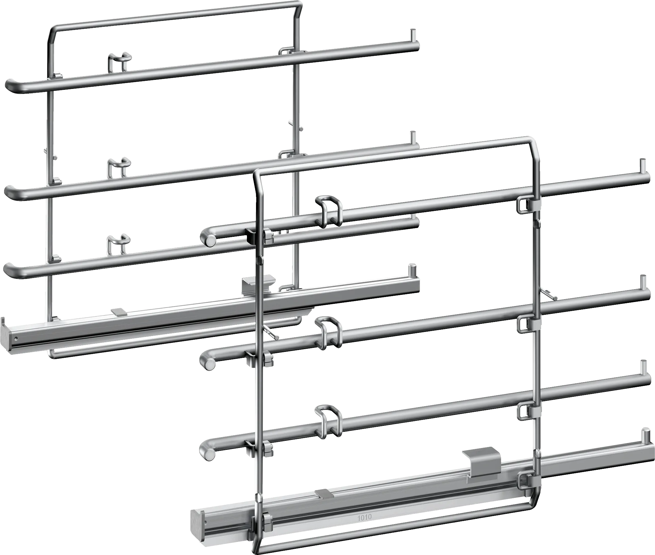 ComfortFlex Rail Hook-in rack pair complete, left and right, not for pyrolysis 4 levels, 1 Flexi pull out, Standard, Neff, max. 15 kg 