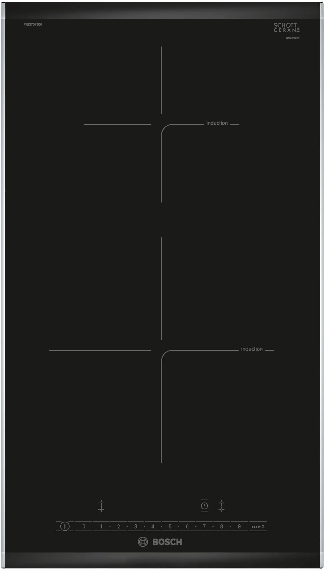 Series 6 Domino induction hob 30 cm surface mount with frame