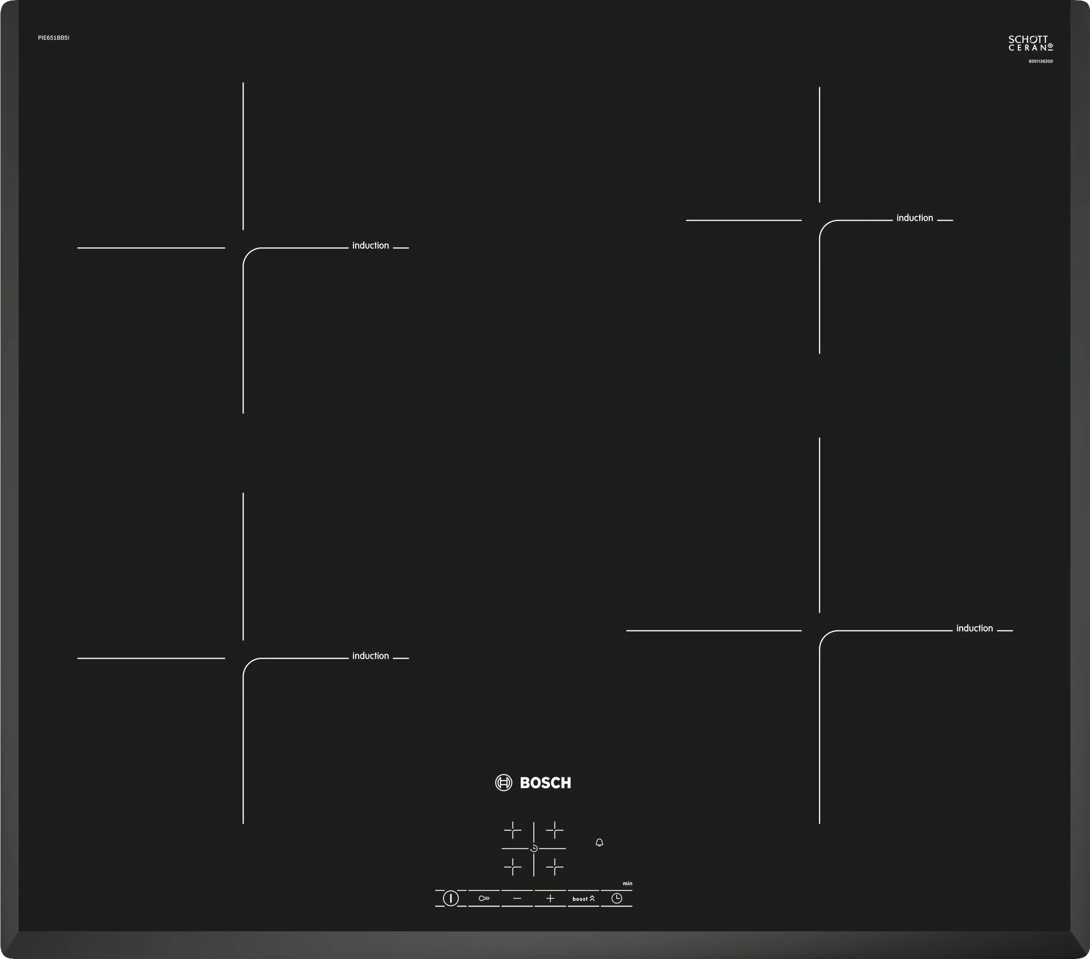 Series 4 Induction hob 60 cm surface mount without frame