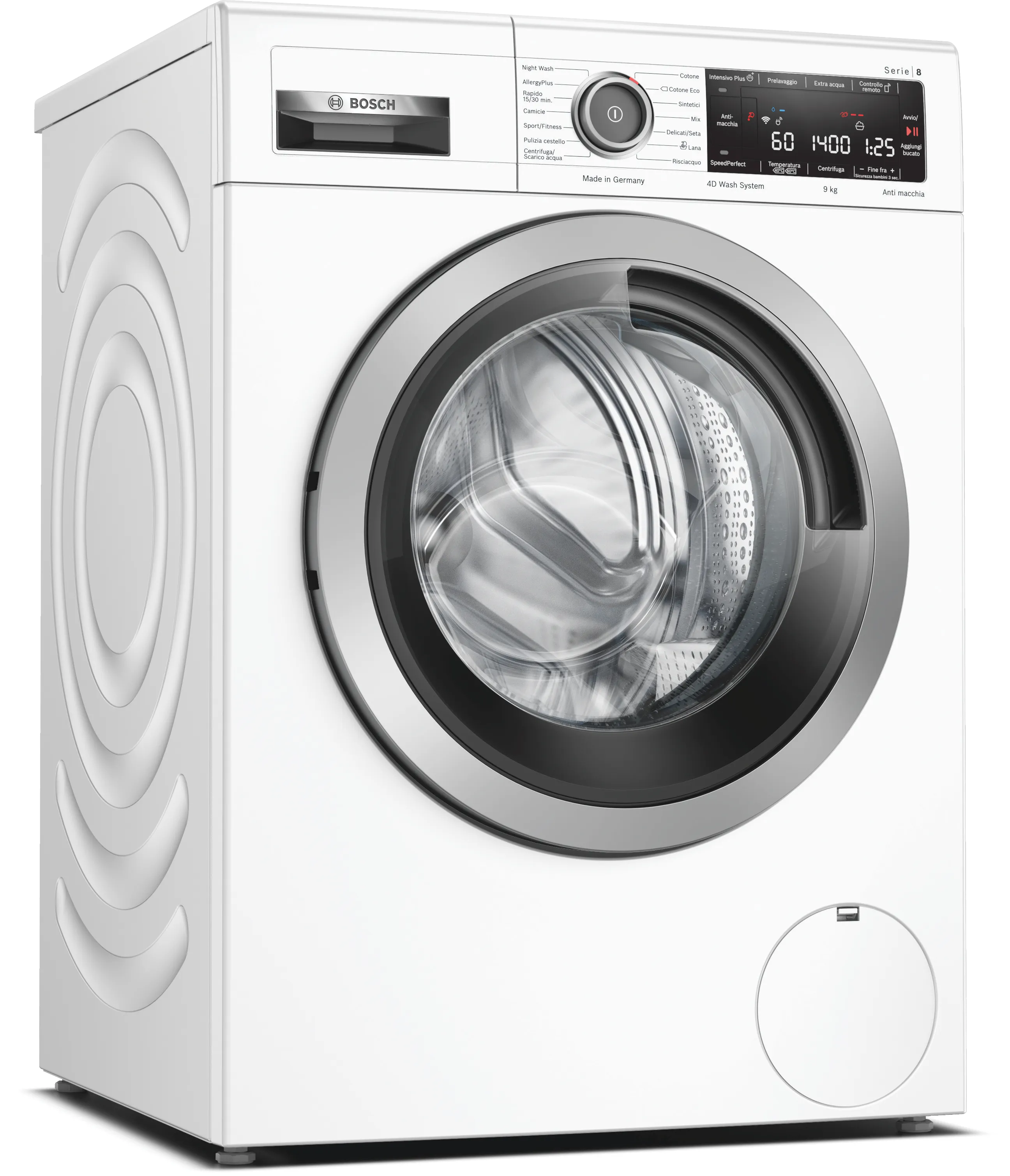 Series 8 washing machine, frontloader fullsize 9 kg 1400 rpm, White