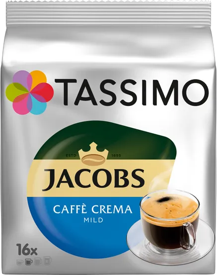 Coffee Tassimo T-Discs: Jacobs Caffè Crema Mild Pack of 16 drinks 