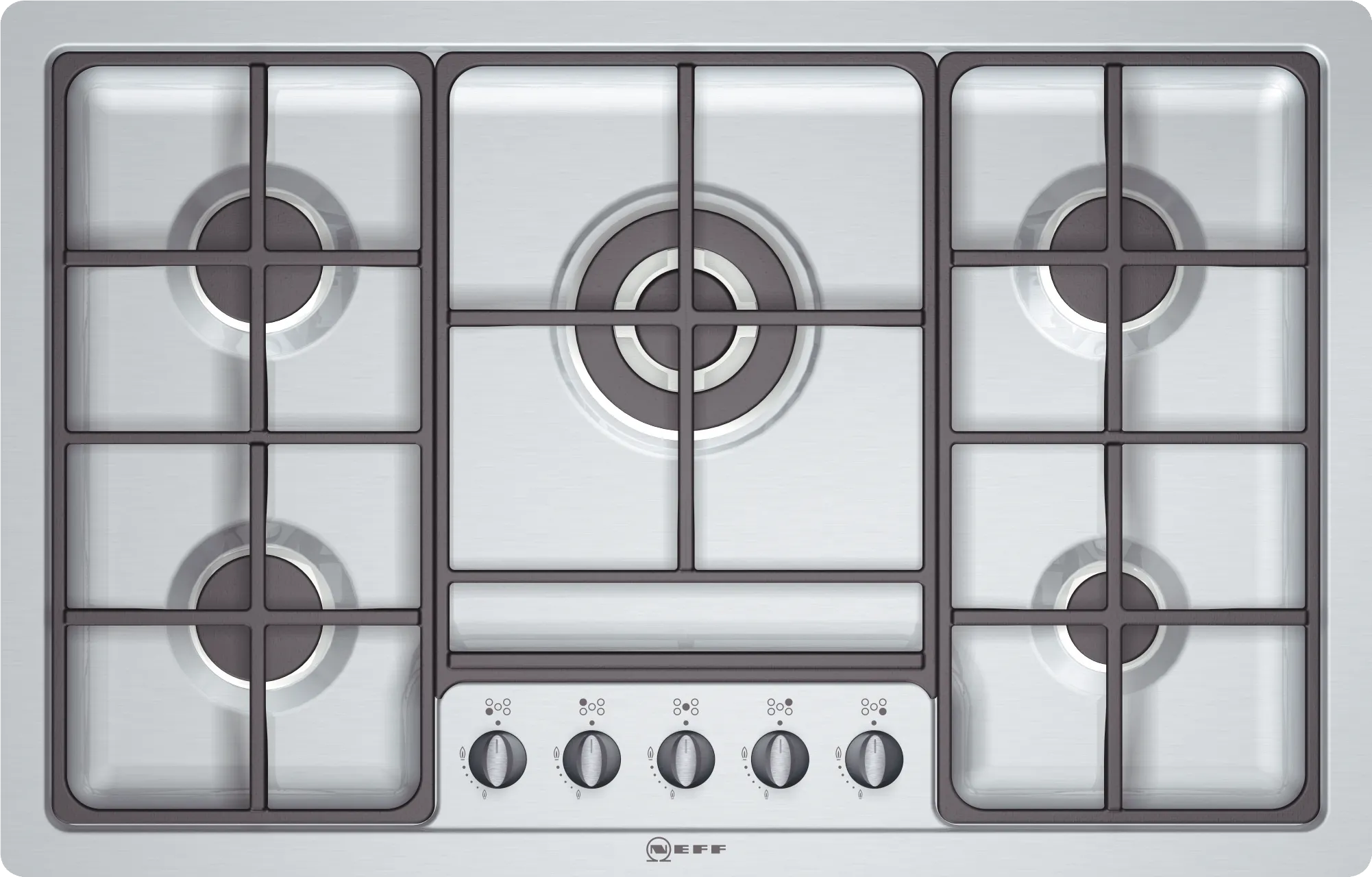 Gas hob 80 cm Stainless steel