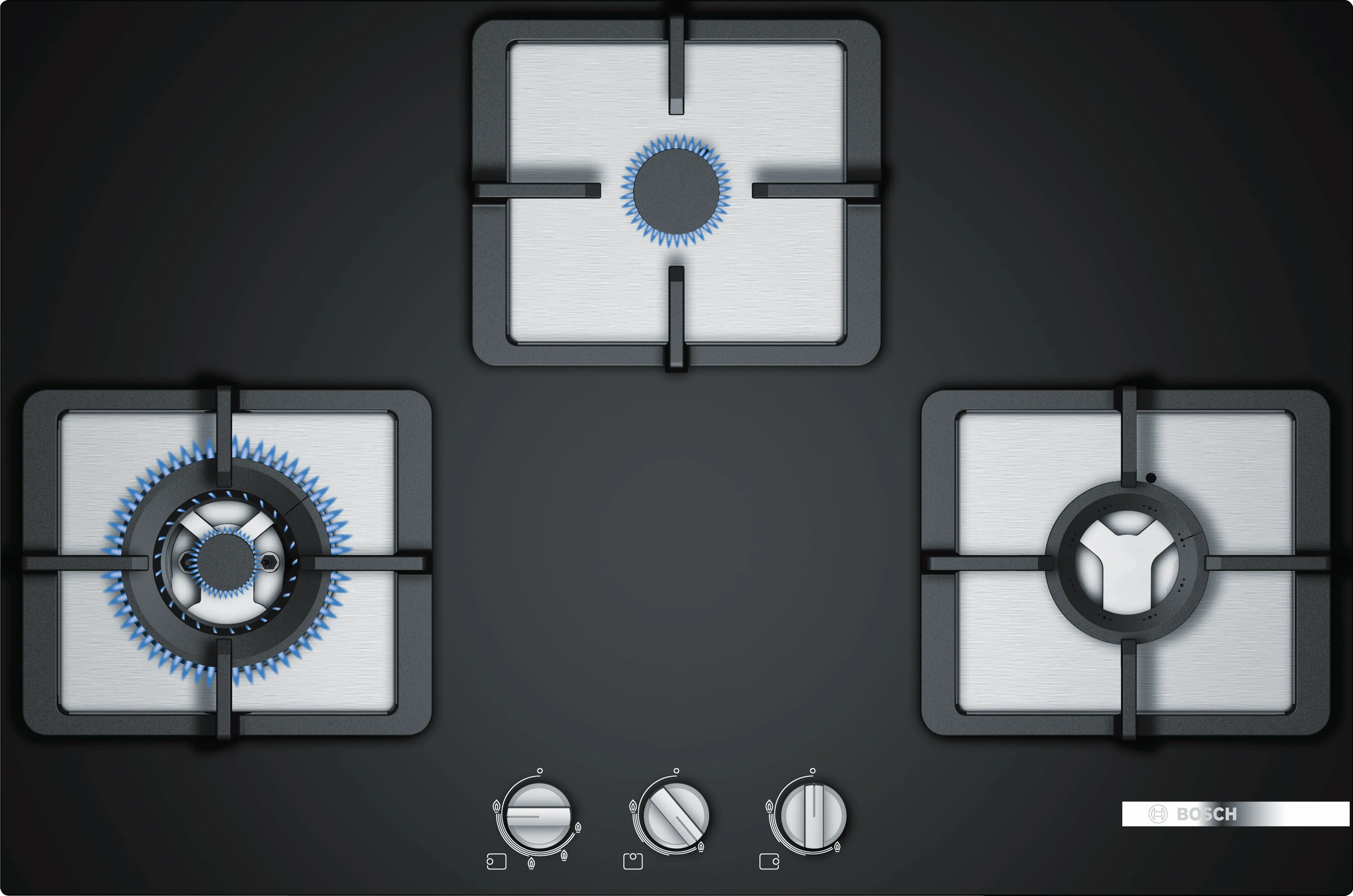 Series 4 Gas hob 75 cm Tempered glass, Black