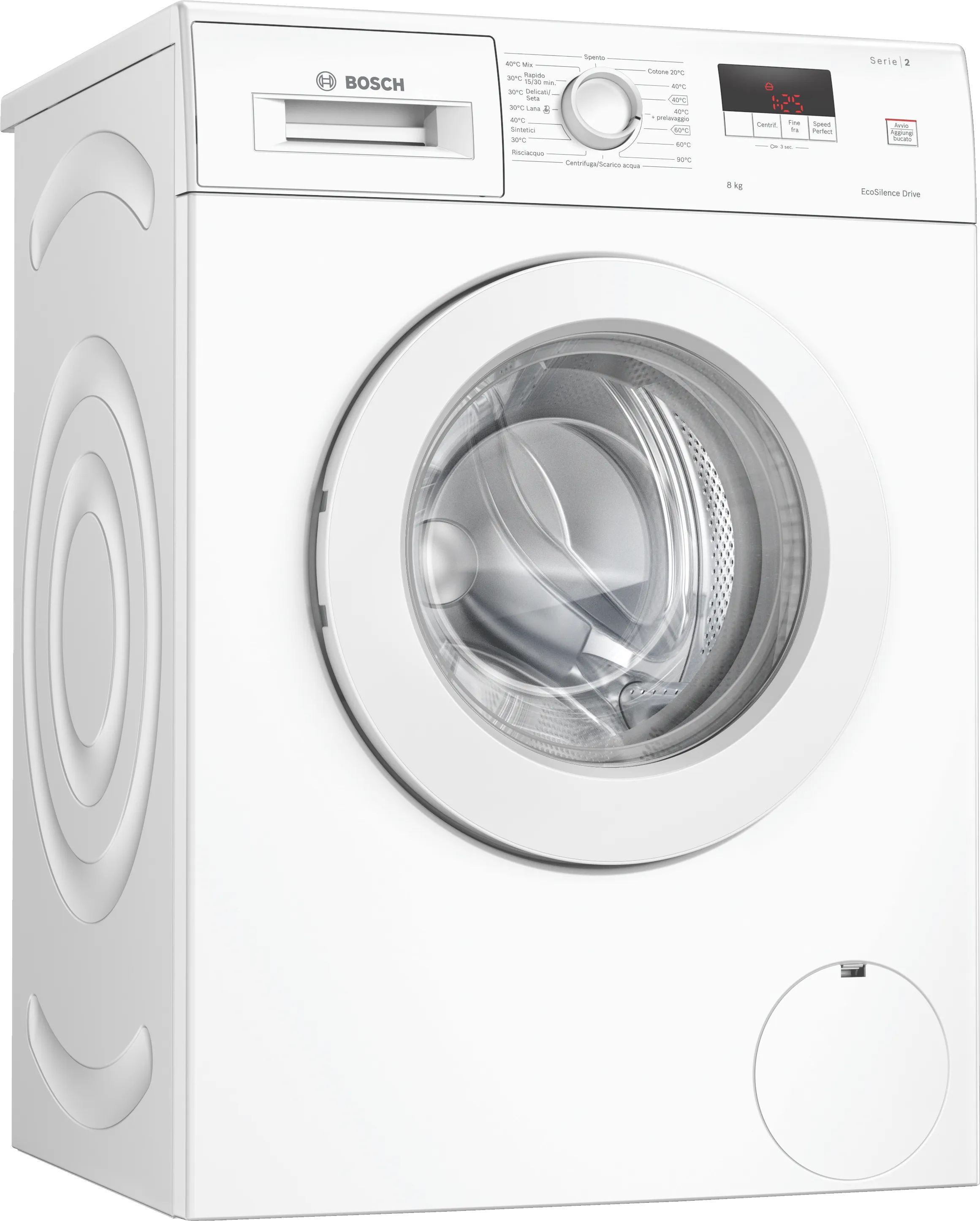Series 2 washing machine, frontloader fullsize 8 kg 1000 rpm, White