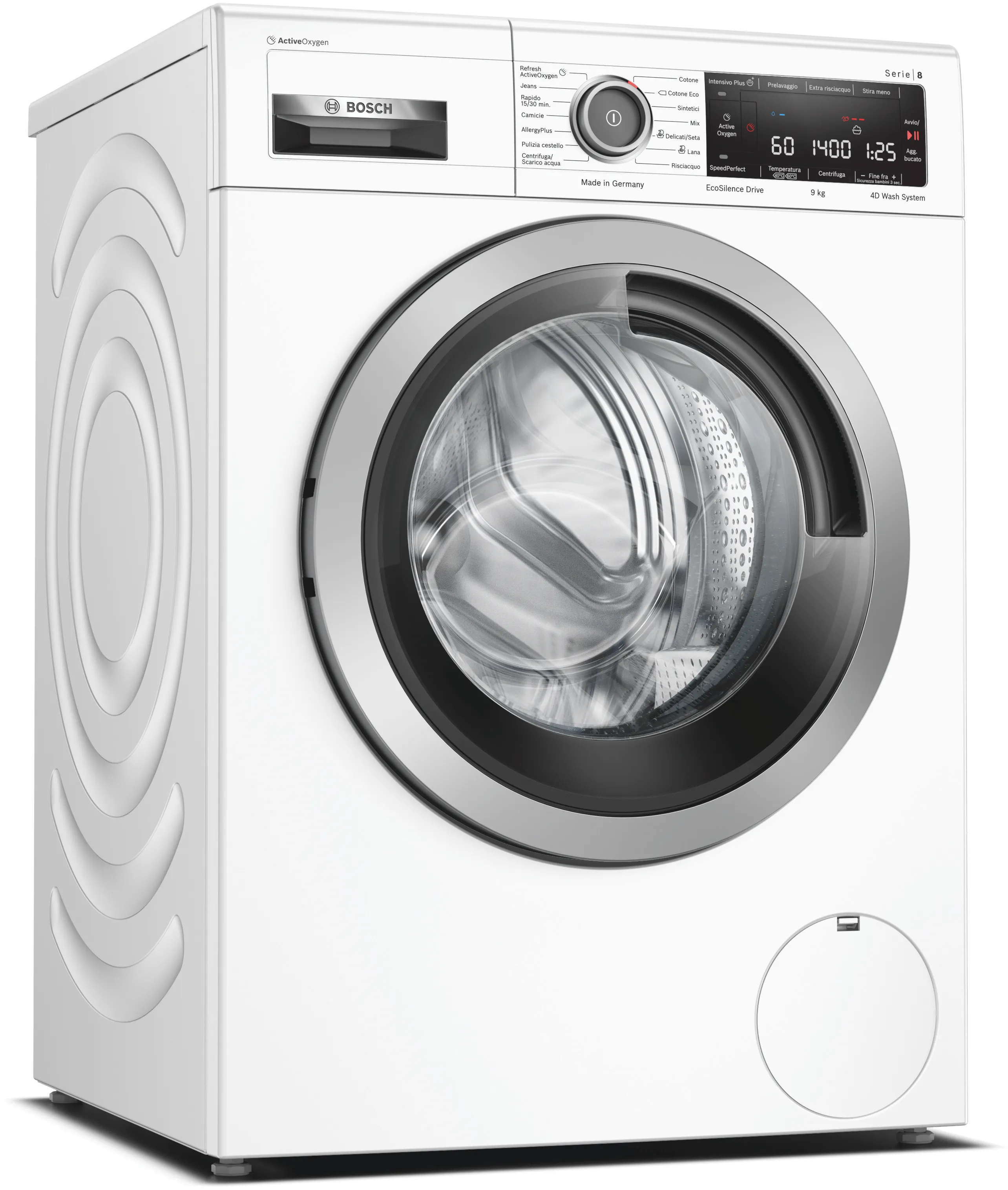 Series 8 washing machine, frontloader fullsize 9 kg 1400 rpm, White
