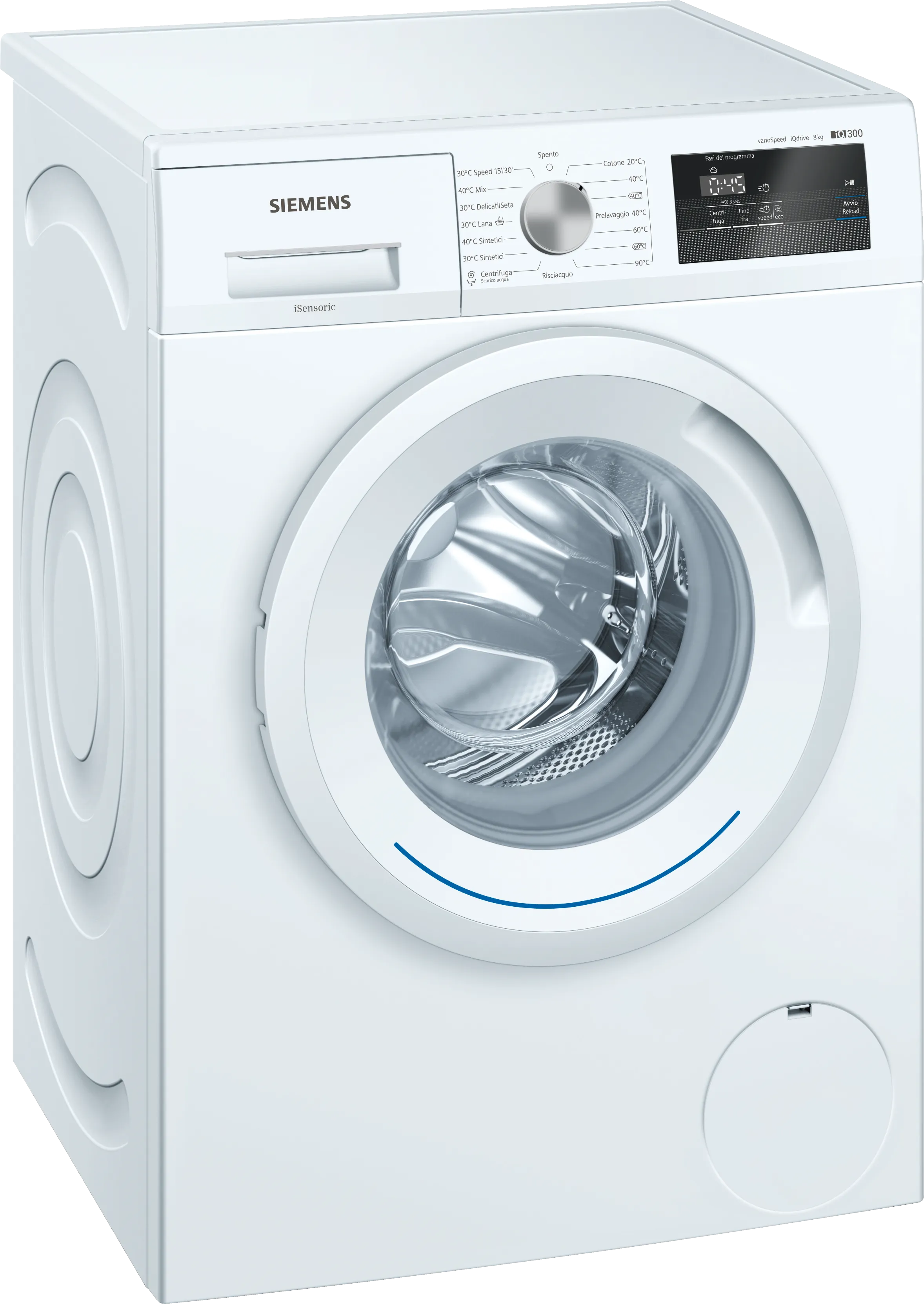 iQ300 washing machine, frontloader fullsize 8 kg 1200 rpm, White