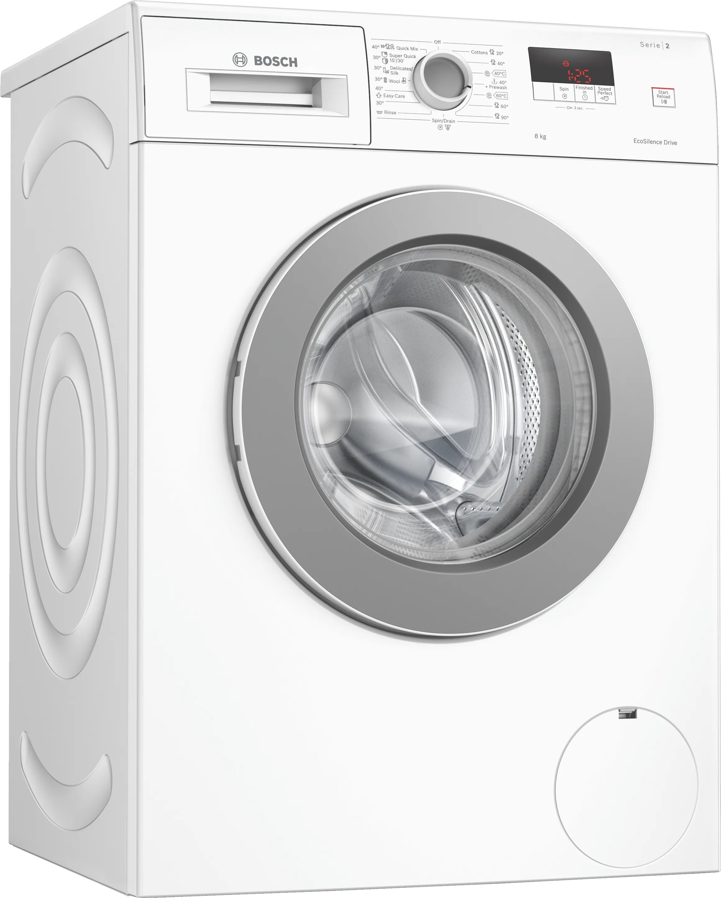 Series 2 washing machine, frontloader fullsize 8 kg 1200 rpm, White