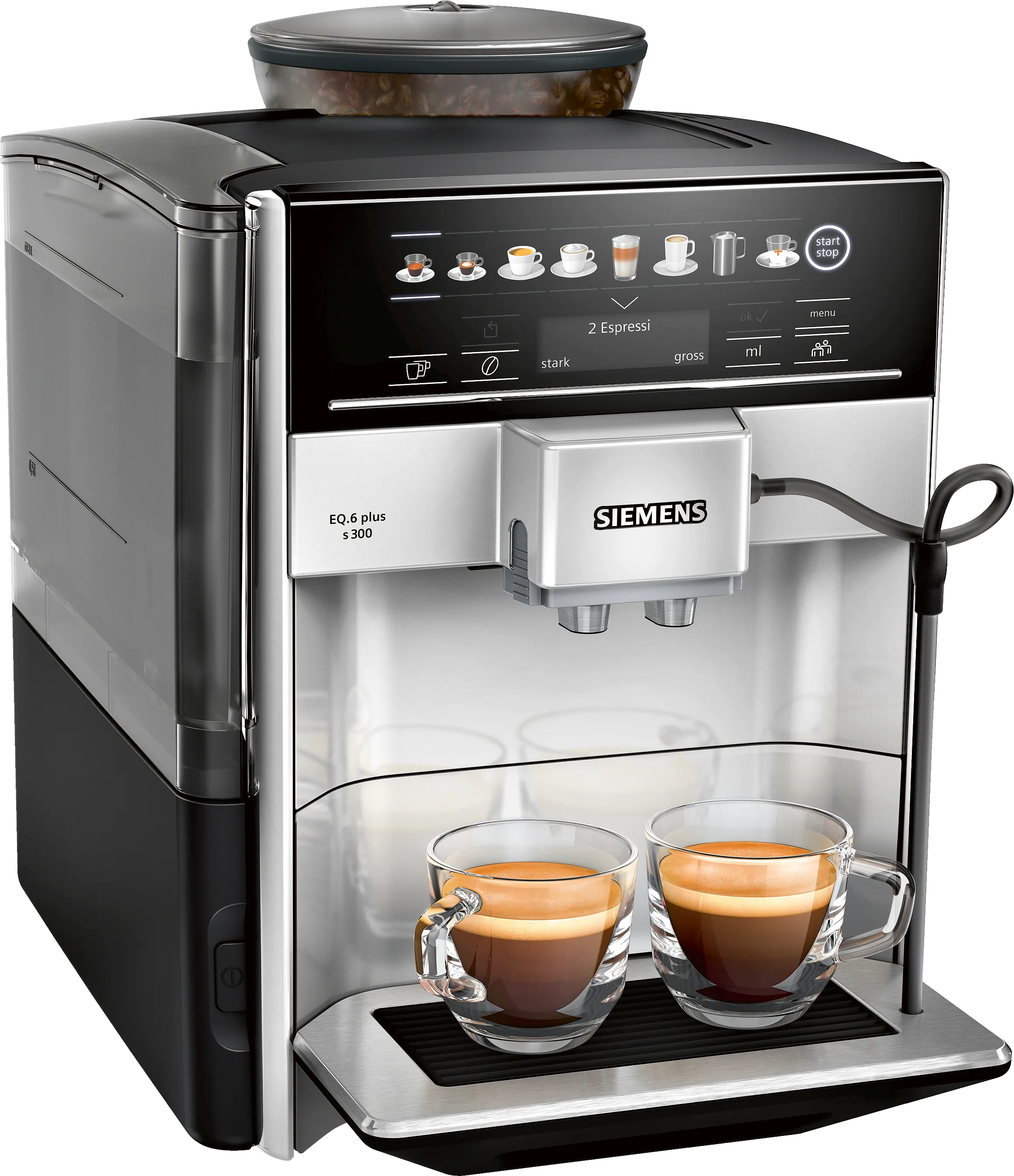 Kaffee-Vollautomat EQ6 plus s300 Silber, Wassertank 