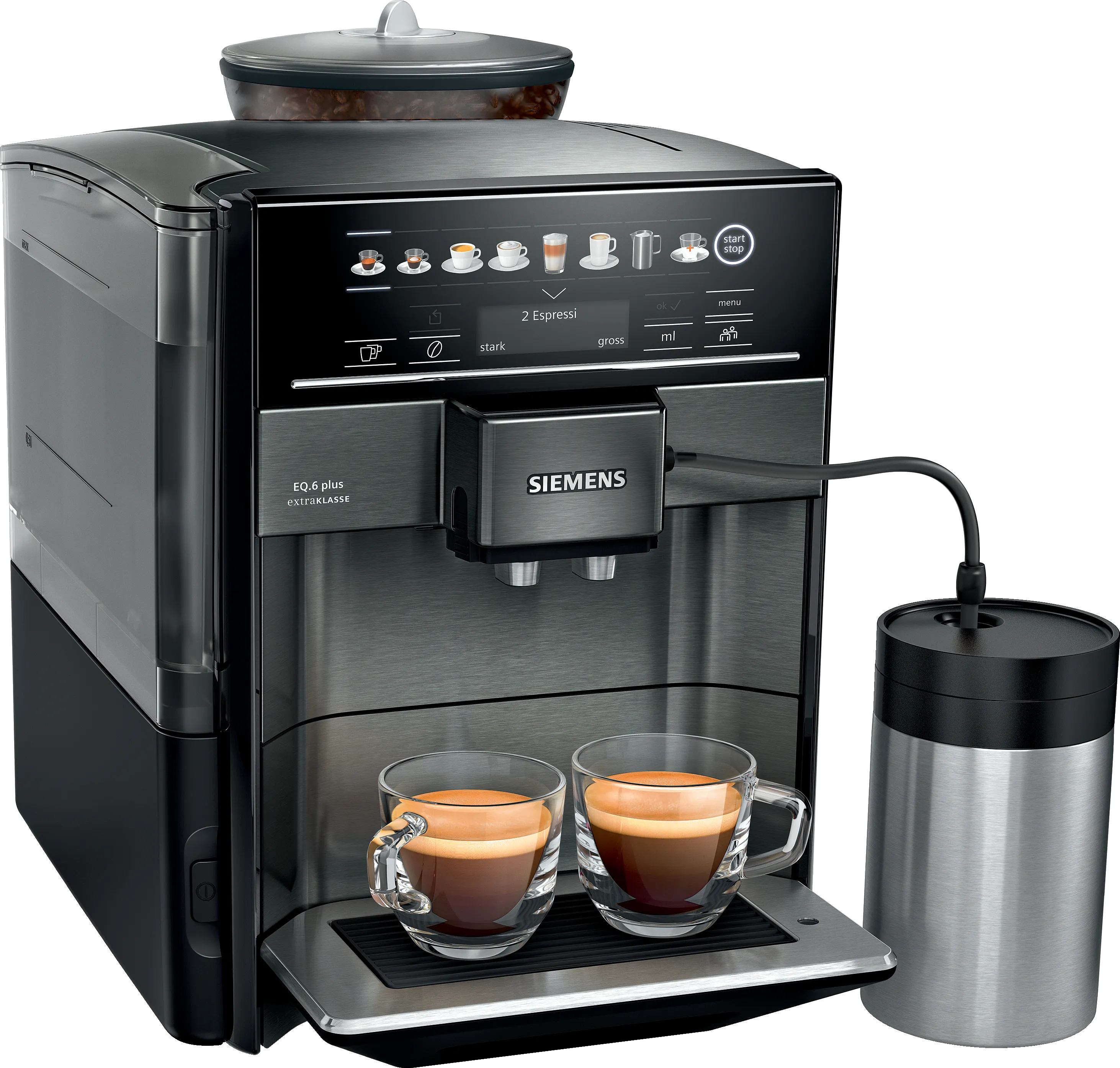 Kaffeevollautomat EQ6 plus extraKlasse Dark inox, Wassertank 