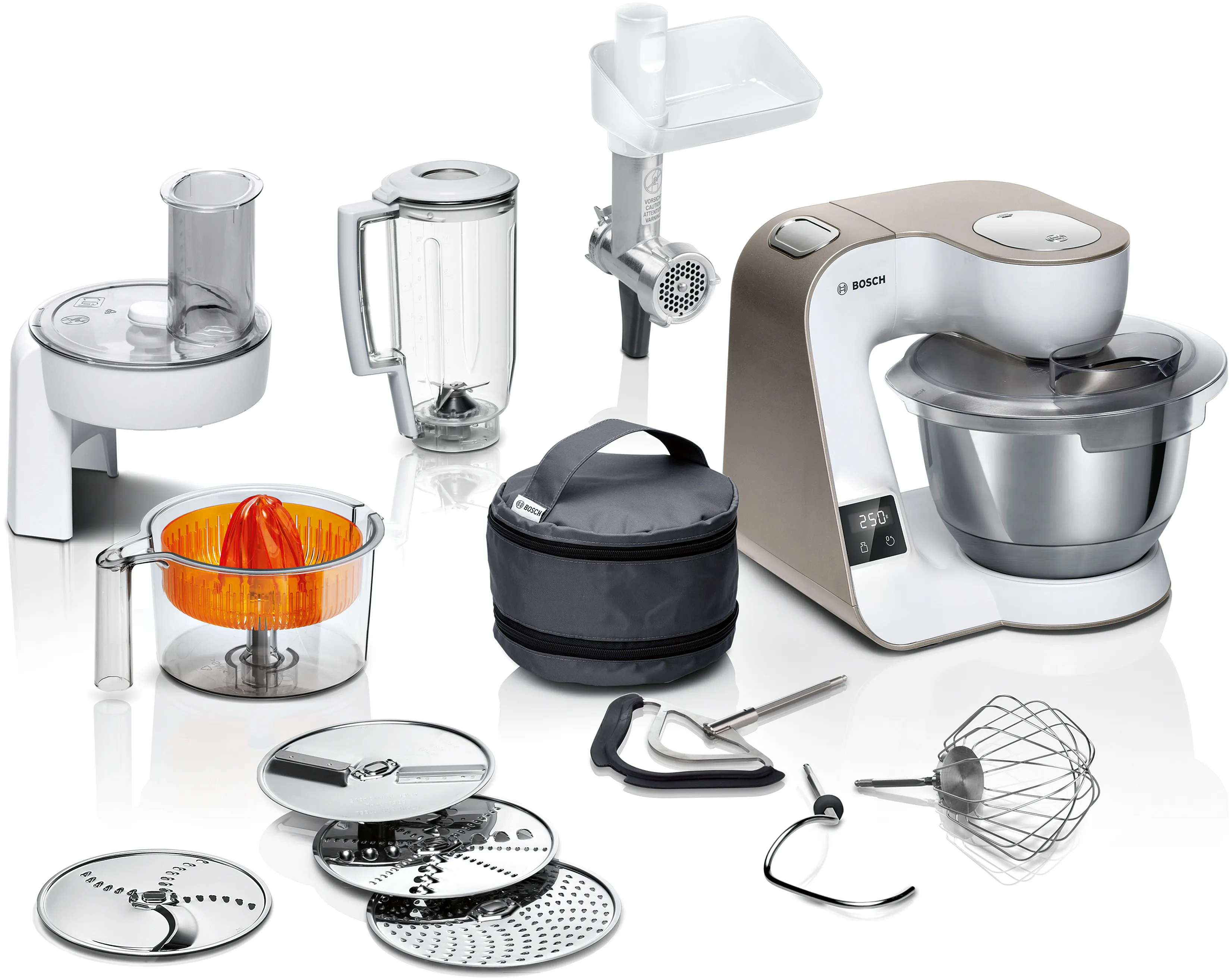 Robot Da Cucina Bosch Serie 4 MUM58210 – 1000W, Ciotola Acciaio 3,9L Con Tritatutto E Accessori