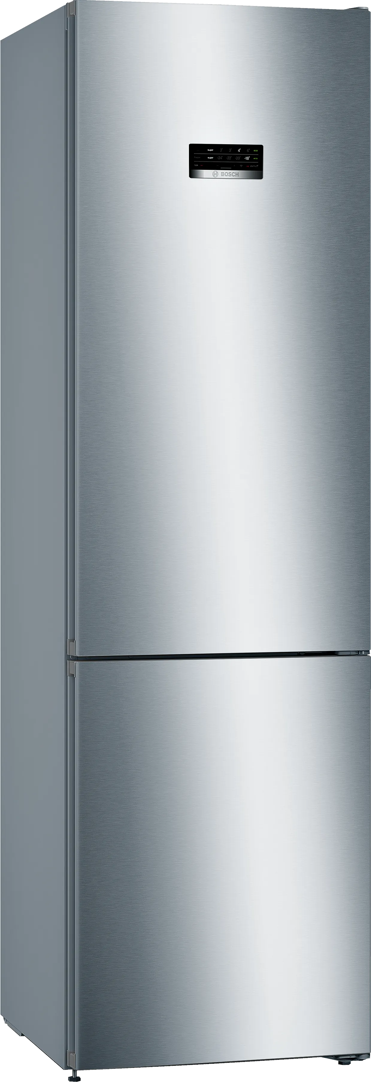 Серия 4 Отдельно стоящий холодильник с нижней морозильной камерой 203 x 60 cm Нерж. ст. легкой очистки 