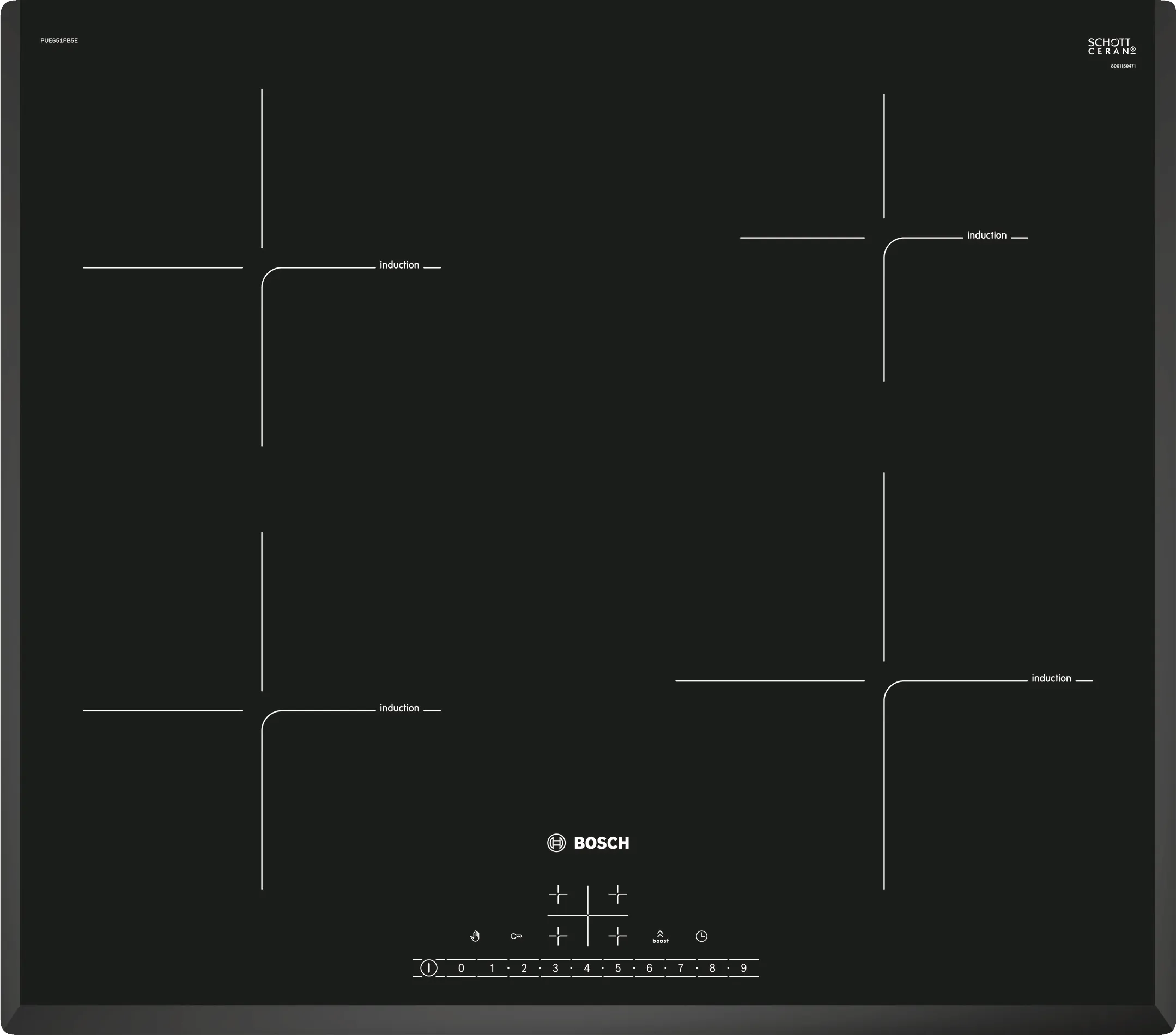 Series 6 Induction hob 60 cm surface mount without frame