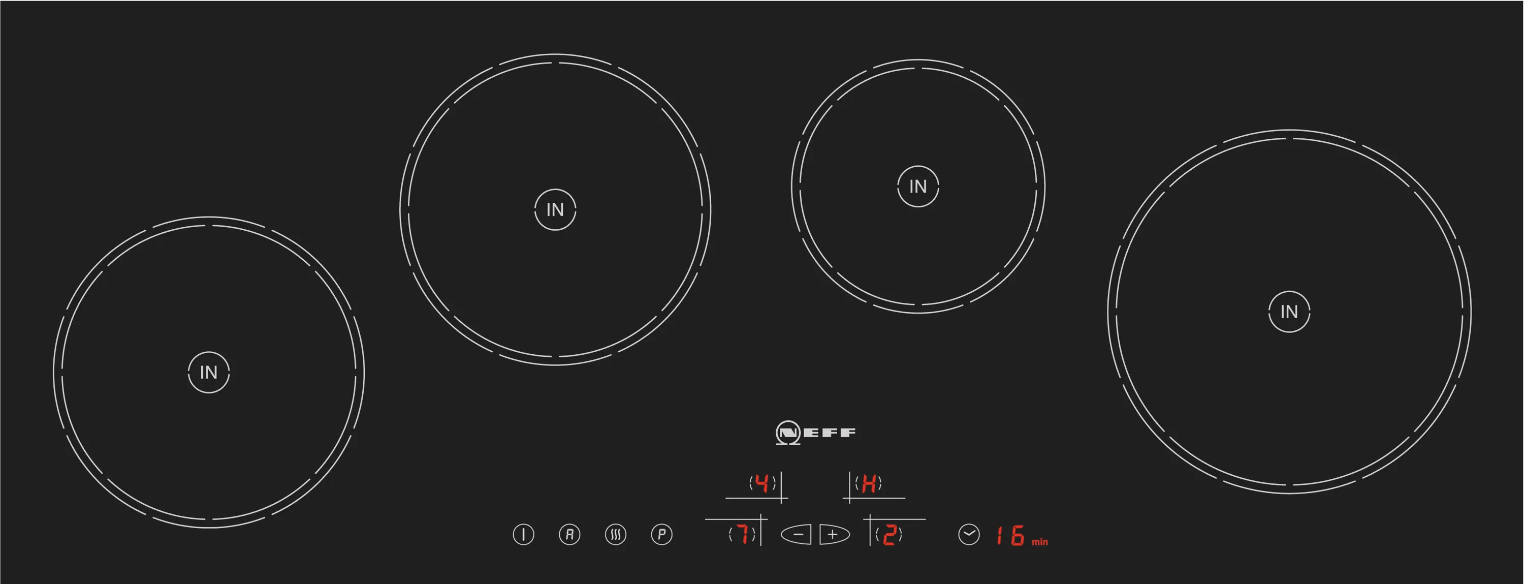 Induction hob 90 cm Black, flush mount