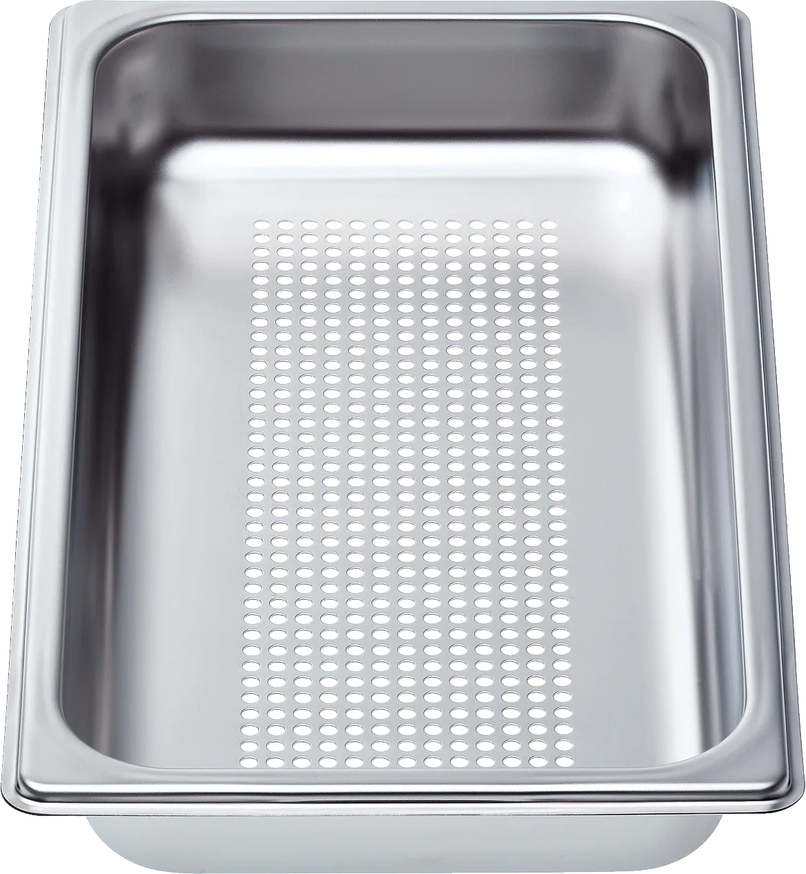 Perforated gastronorm cooking container for steam ovens 