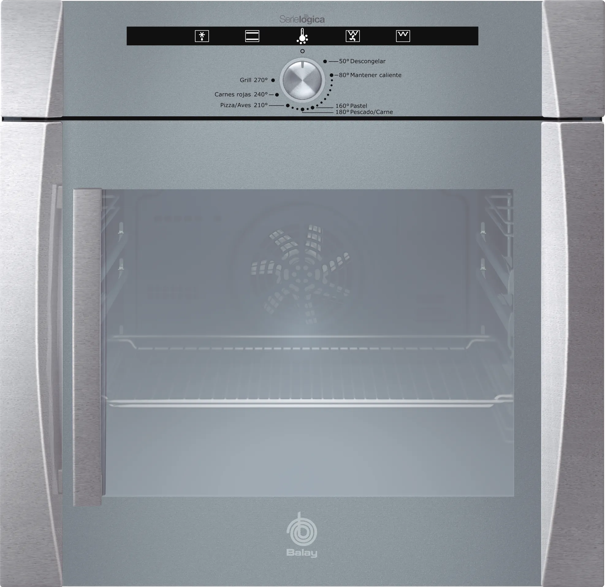  Built-in oven 60 x 60 cm Cristal black - stainlesss steel