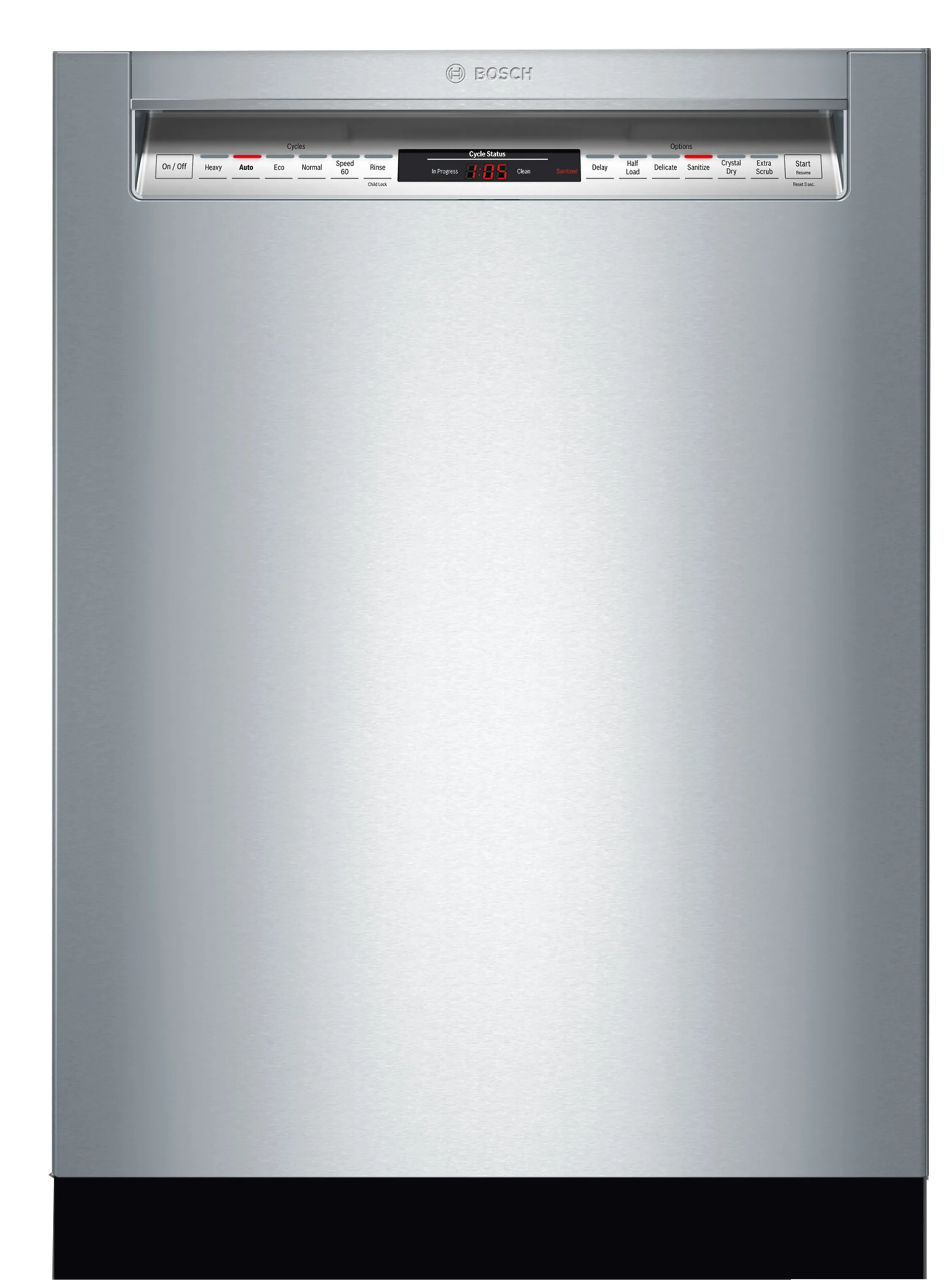 800 Series built-under dishwasher 24'' Brushed steel 