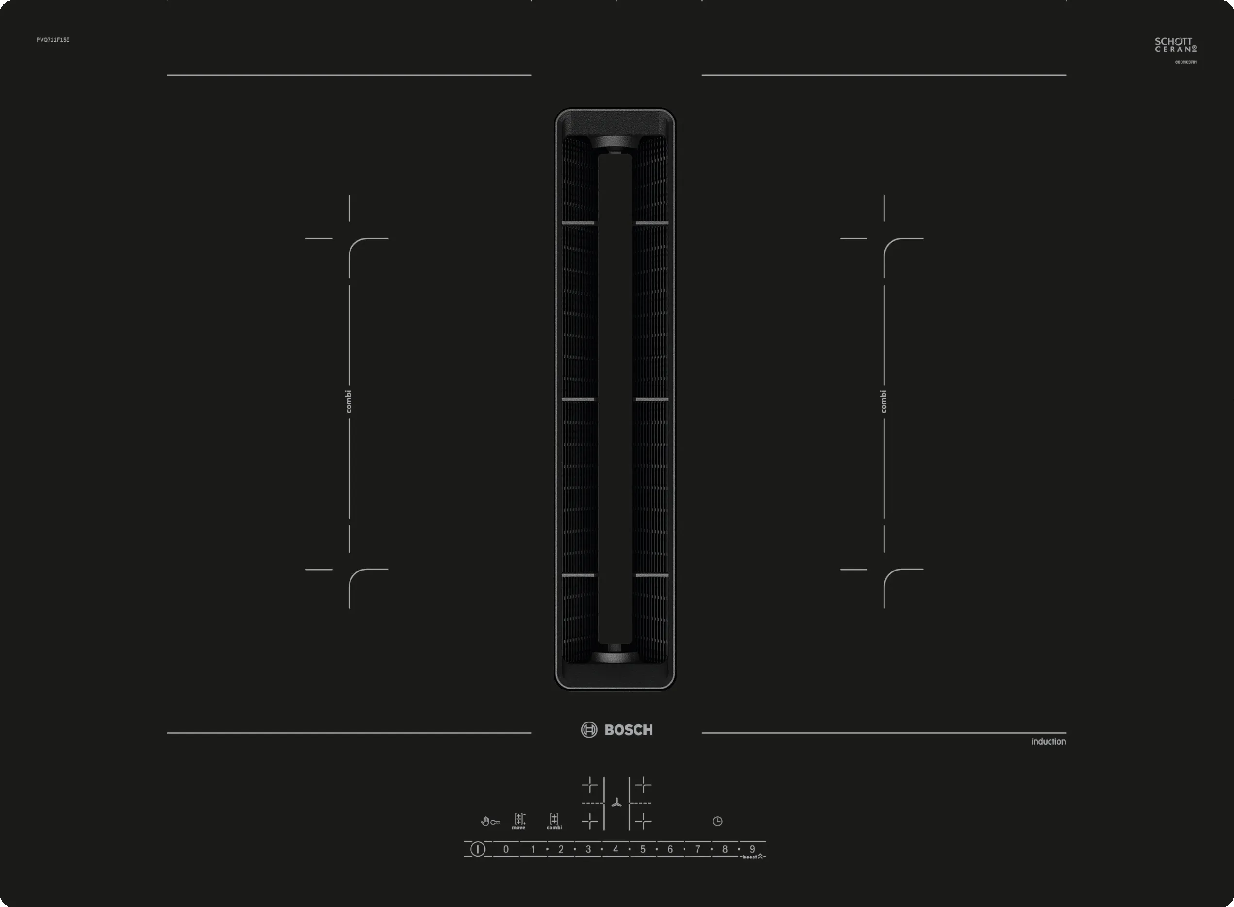 Series 6 Induction hob with integrated ventilation system 70 cm surface mount without frame 