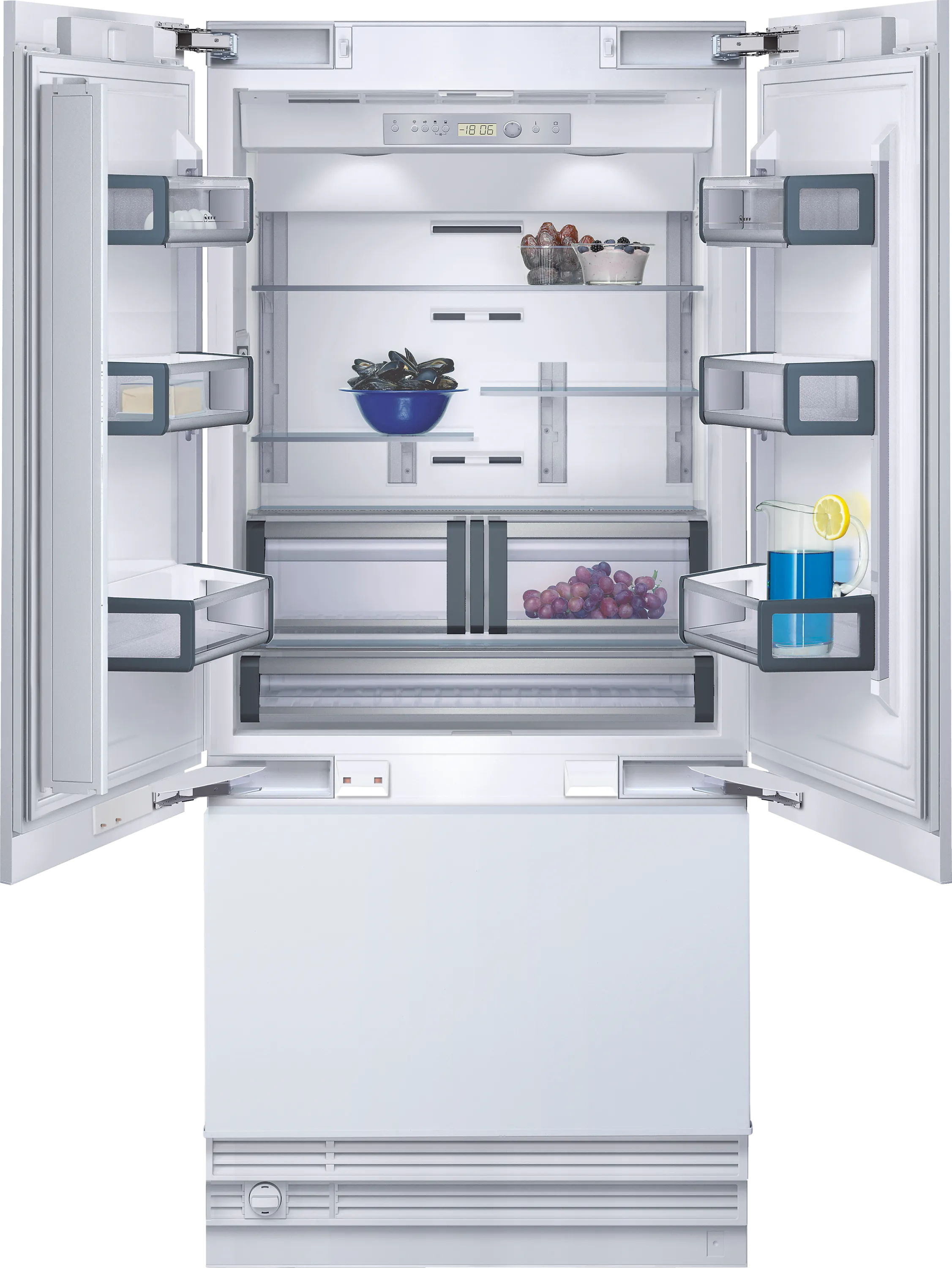 built-in fridge-freezer with freezer at bottom 212.5 x 90.8 cm
