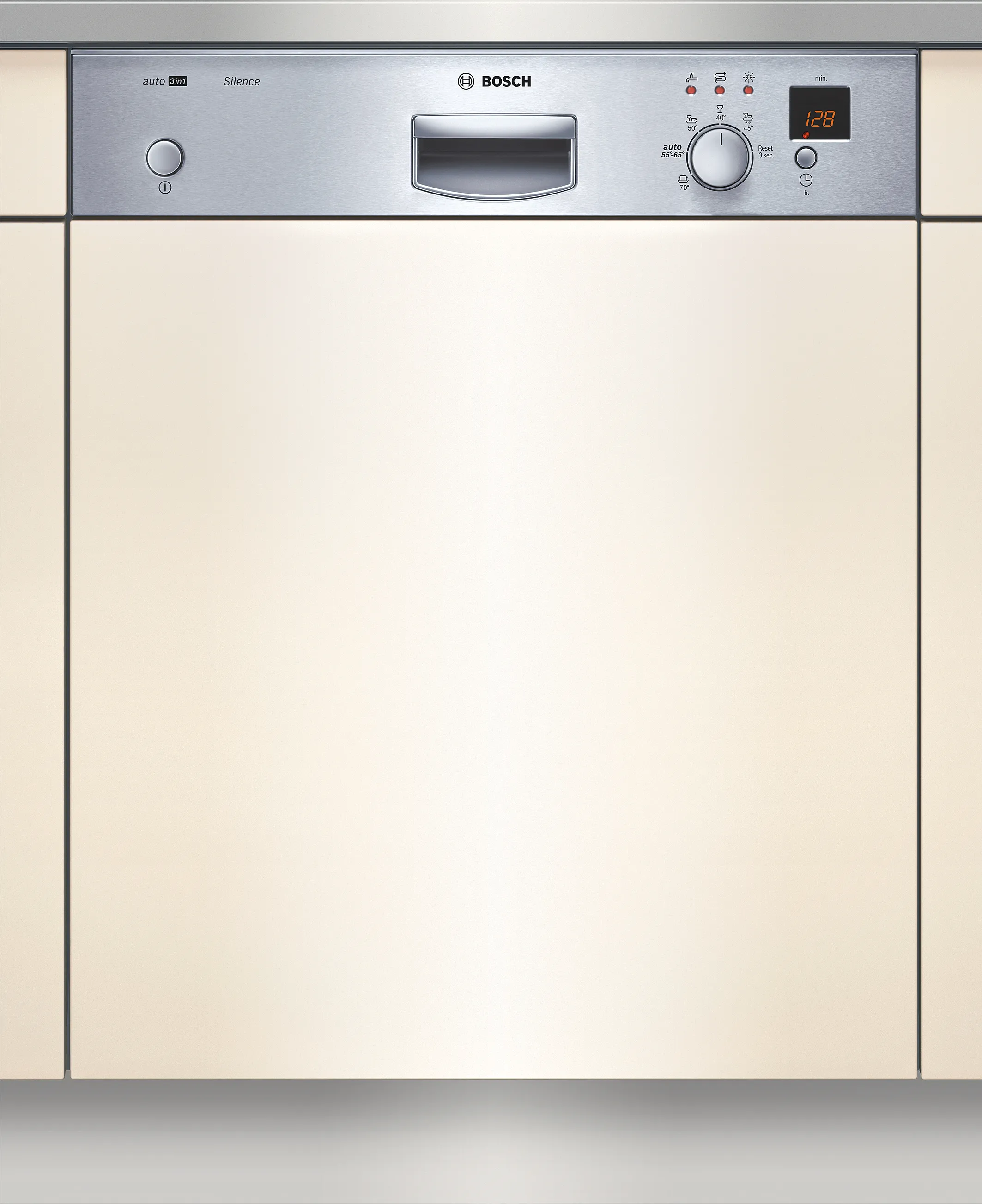 semi-integrated dishwasher 60 cm Brushed steel