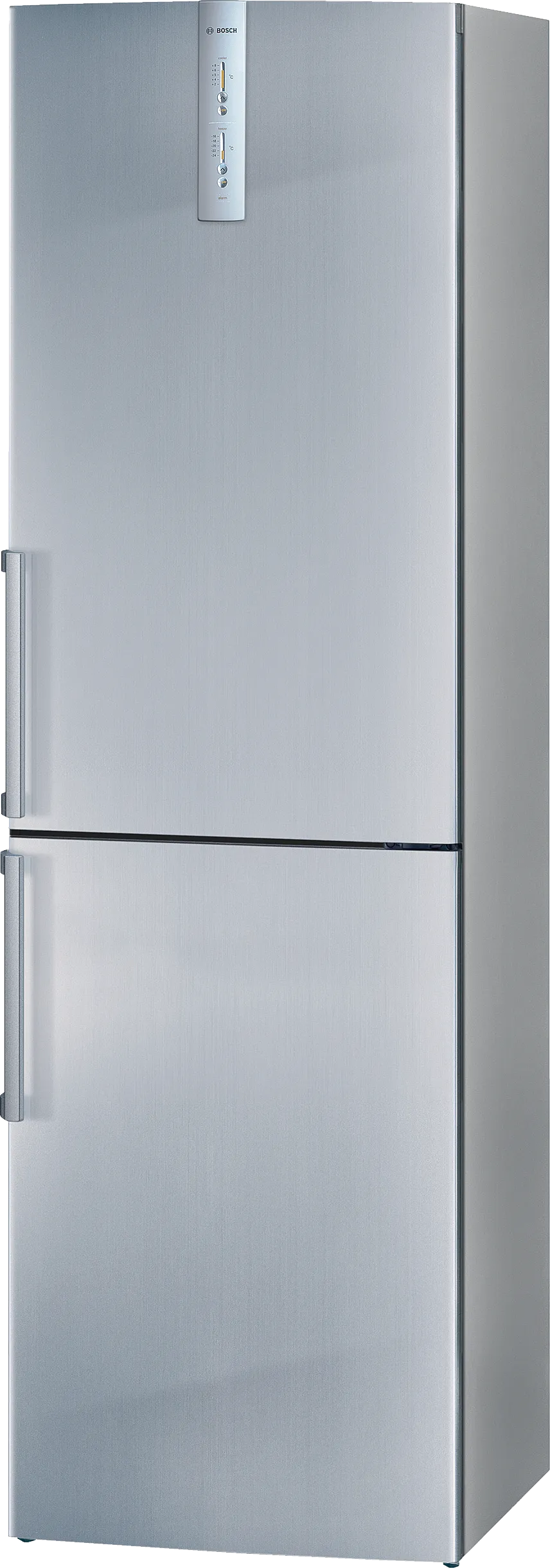  free-standing fridge-freezer with freezer at bottom 200 x 60 cm Brushed steel (with anti-fingerprint), Total No Frost