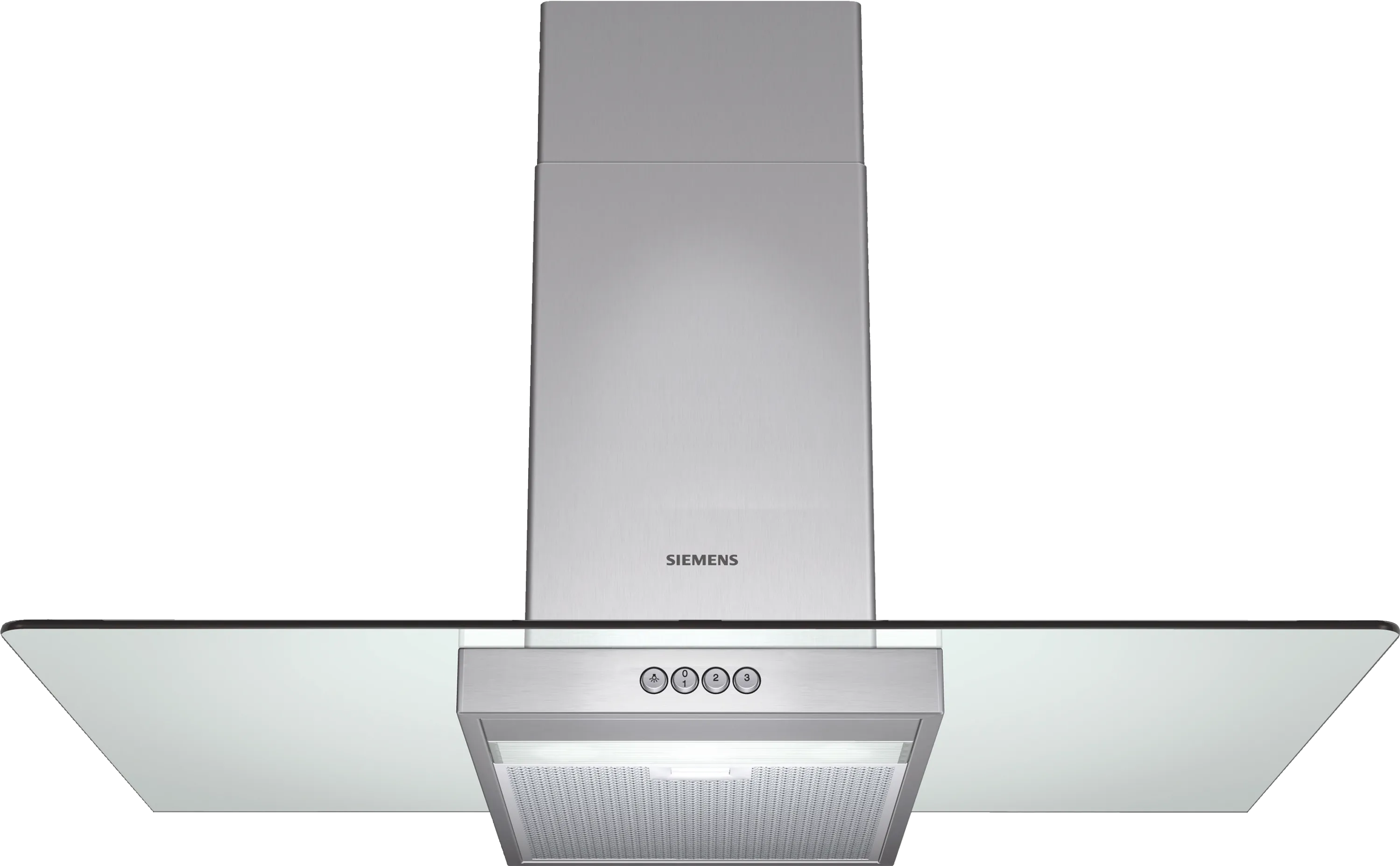  wall-mounted cooker hood 90 cm clear glass