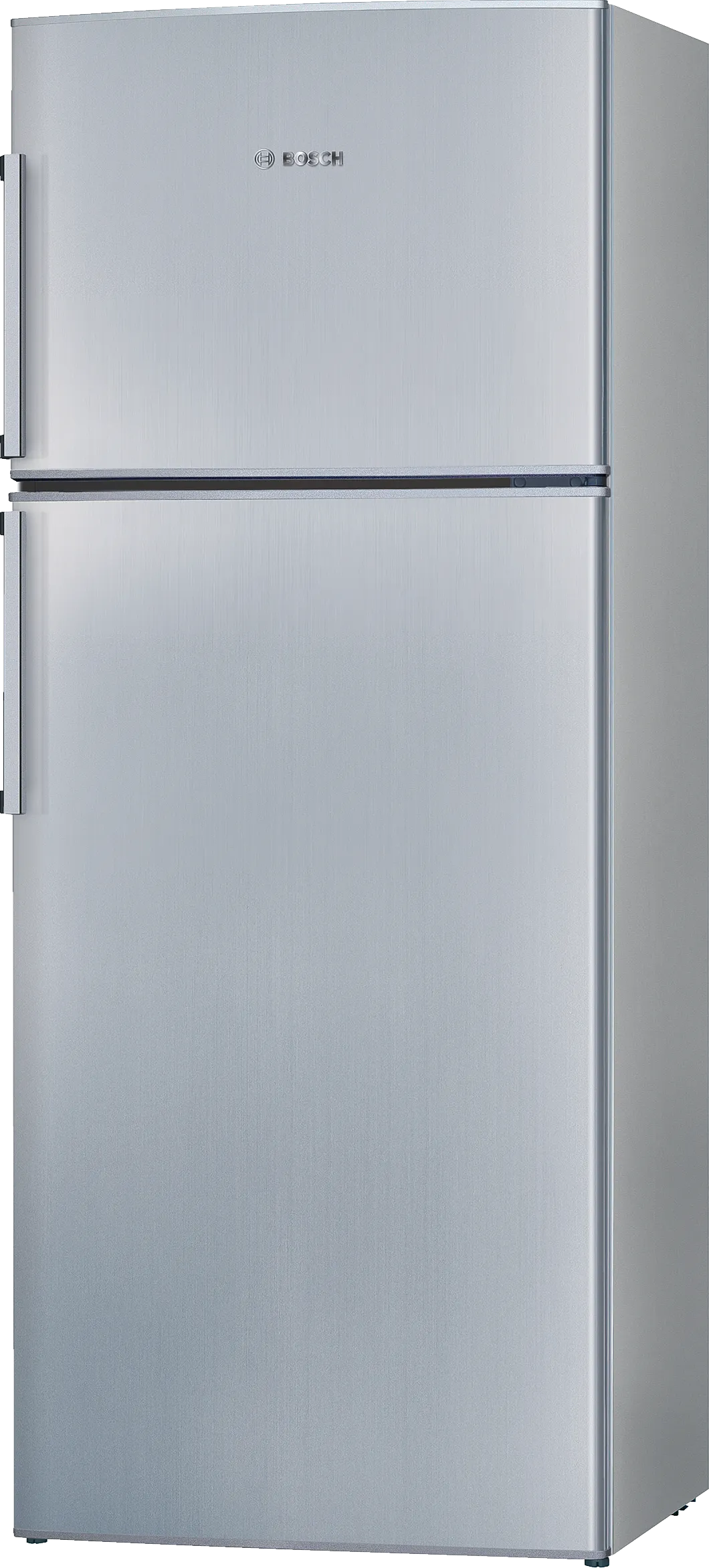free-standing fridge-freezer with freezer at top 155 x 60 cm Stainless steel look