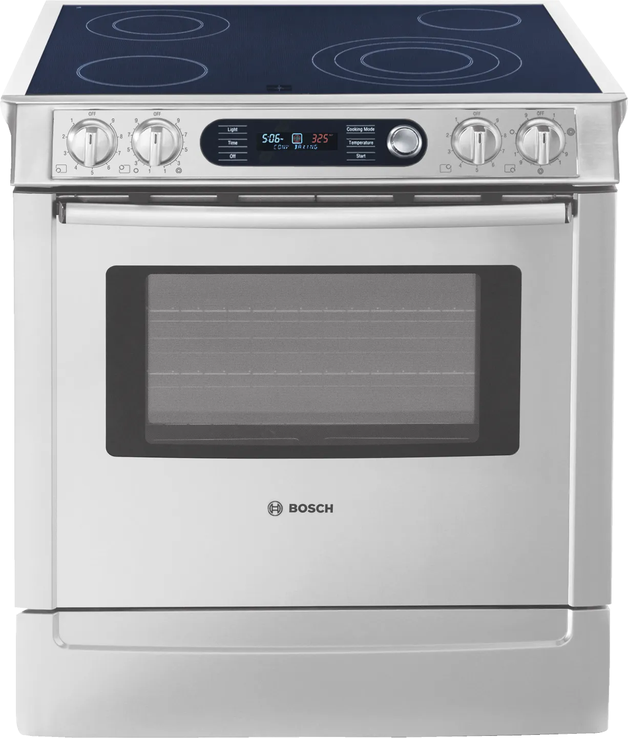 Electric slide-in range Stainless steel