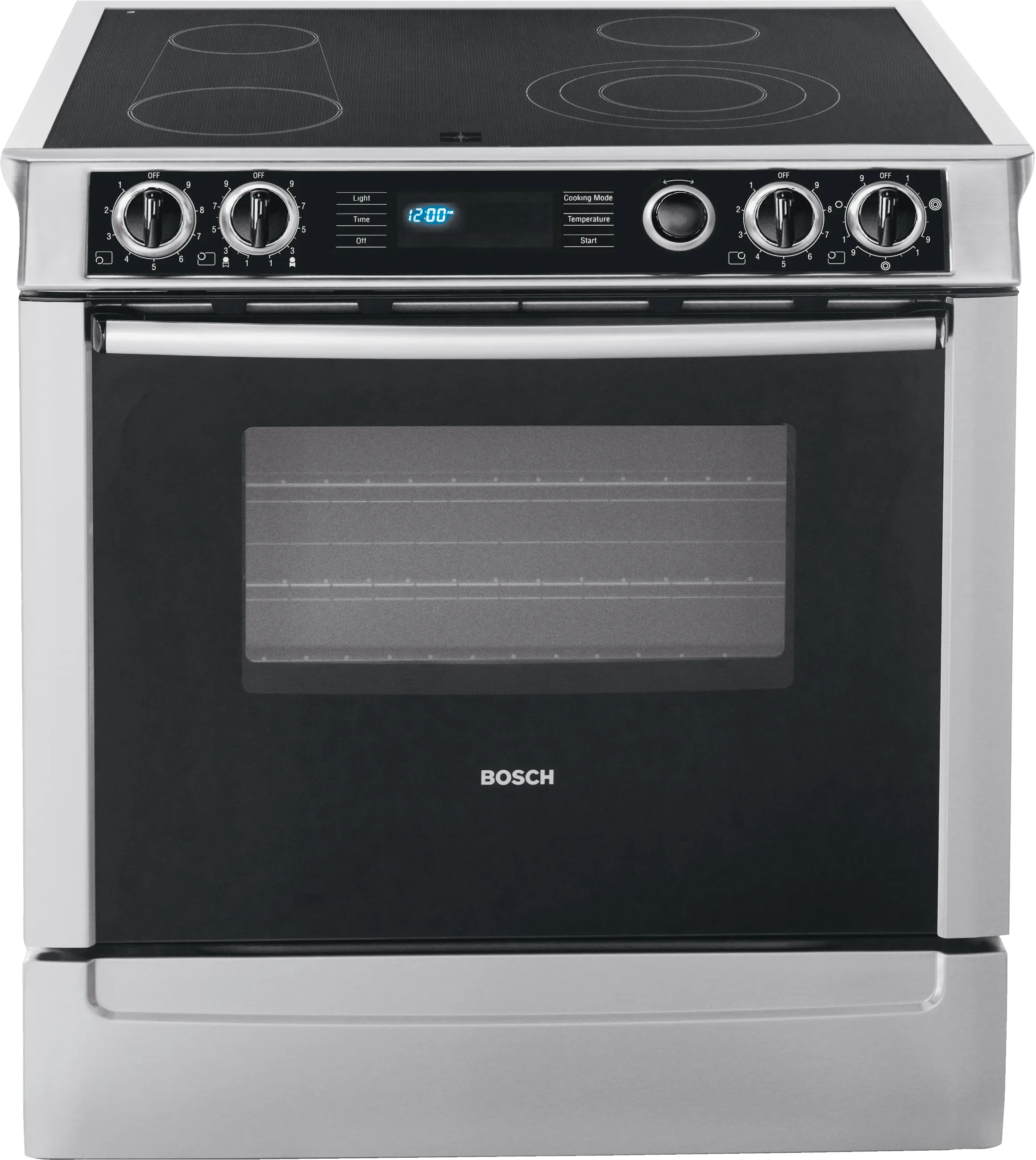 Electric slide-in range Stainless steel