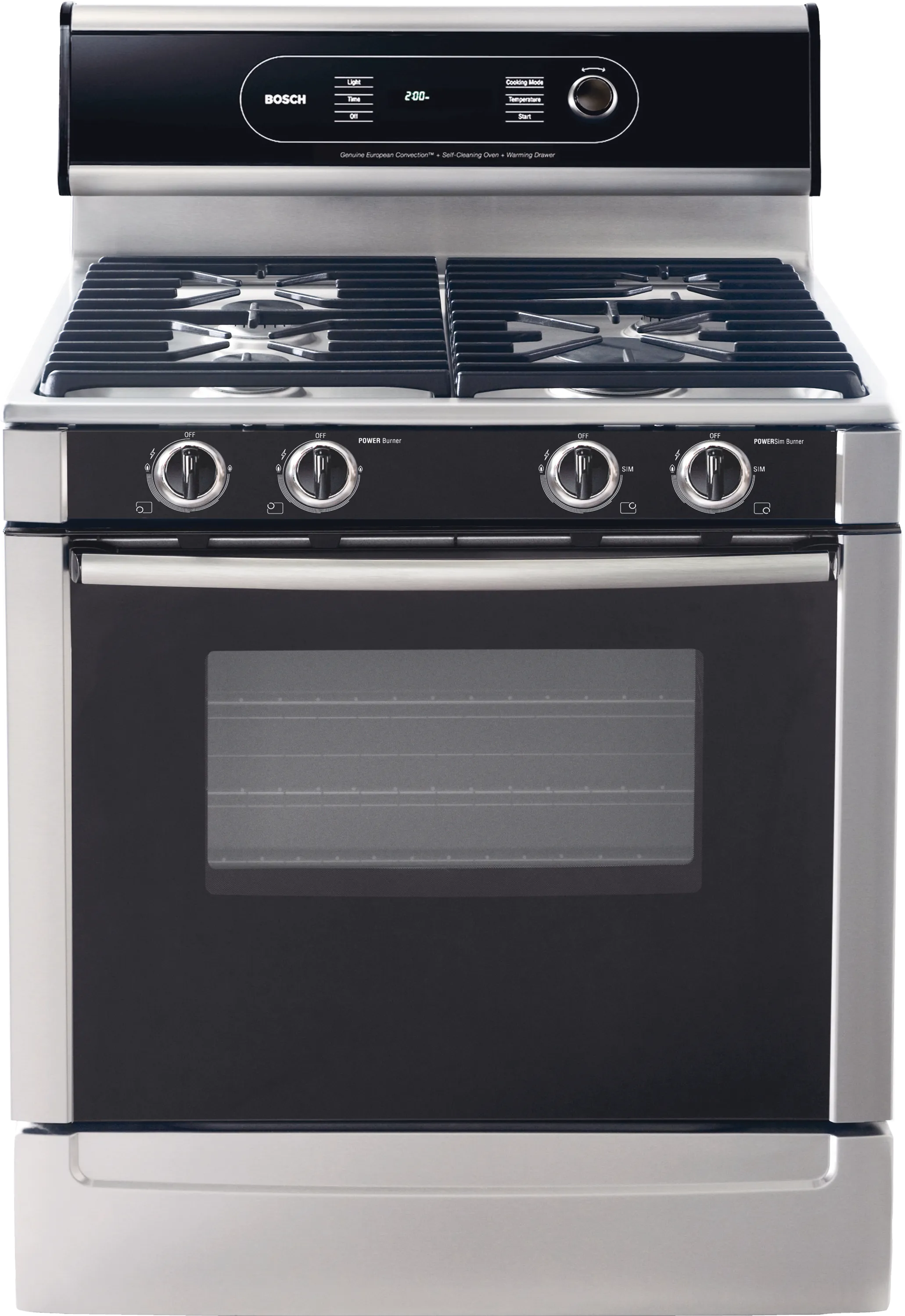 Freestanding dual fuel cooker Stainless steel