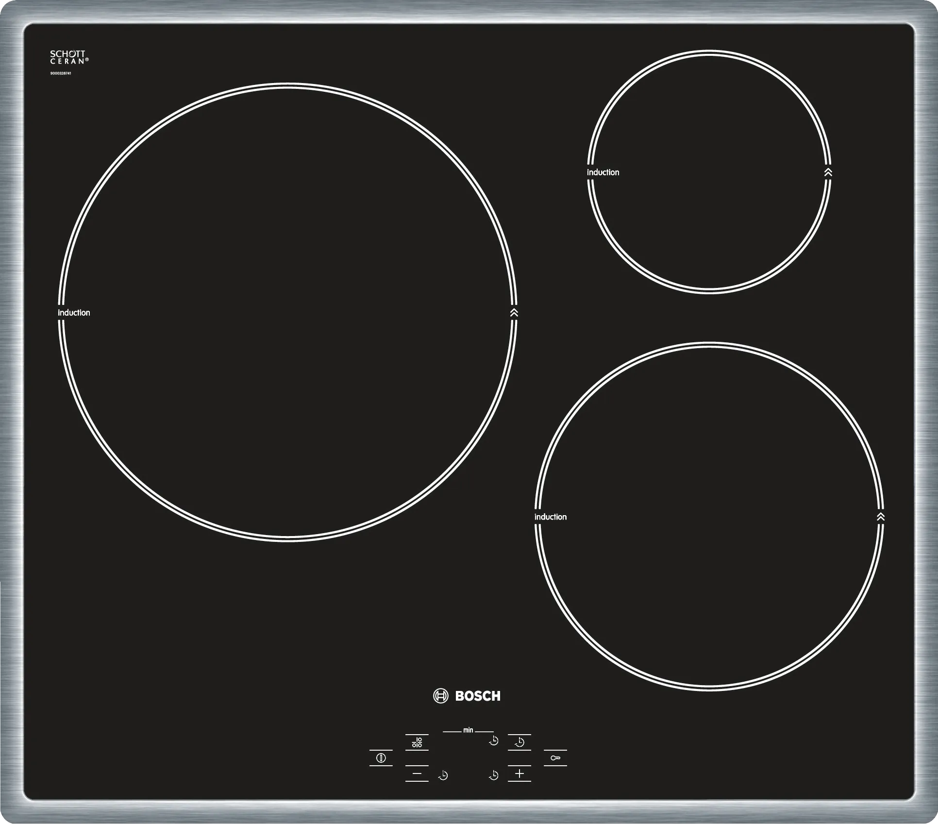  Induction hob 60 cm surface mount with frame