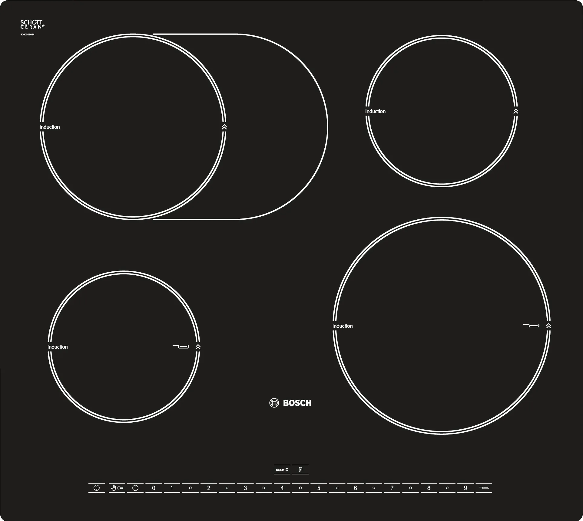 Induction hob 60 cm flush mount