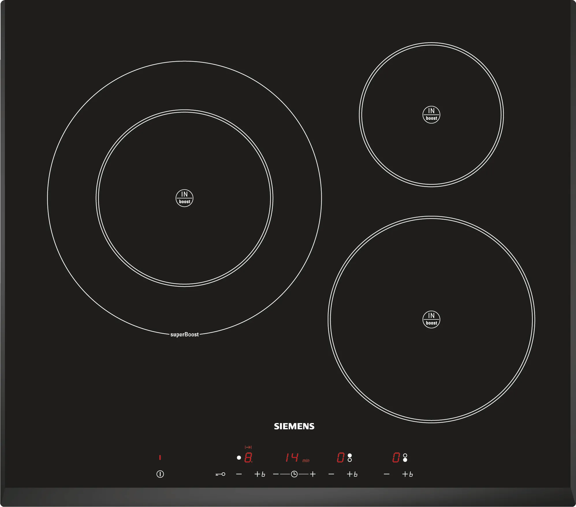 Induction hob 60 cm surface mount without frame