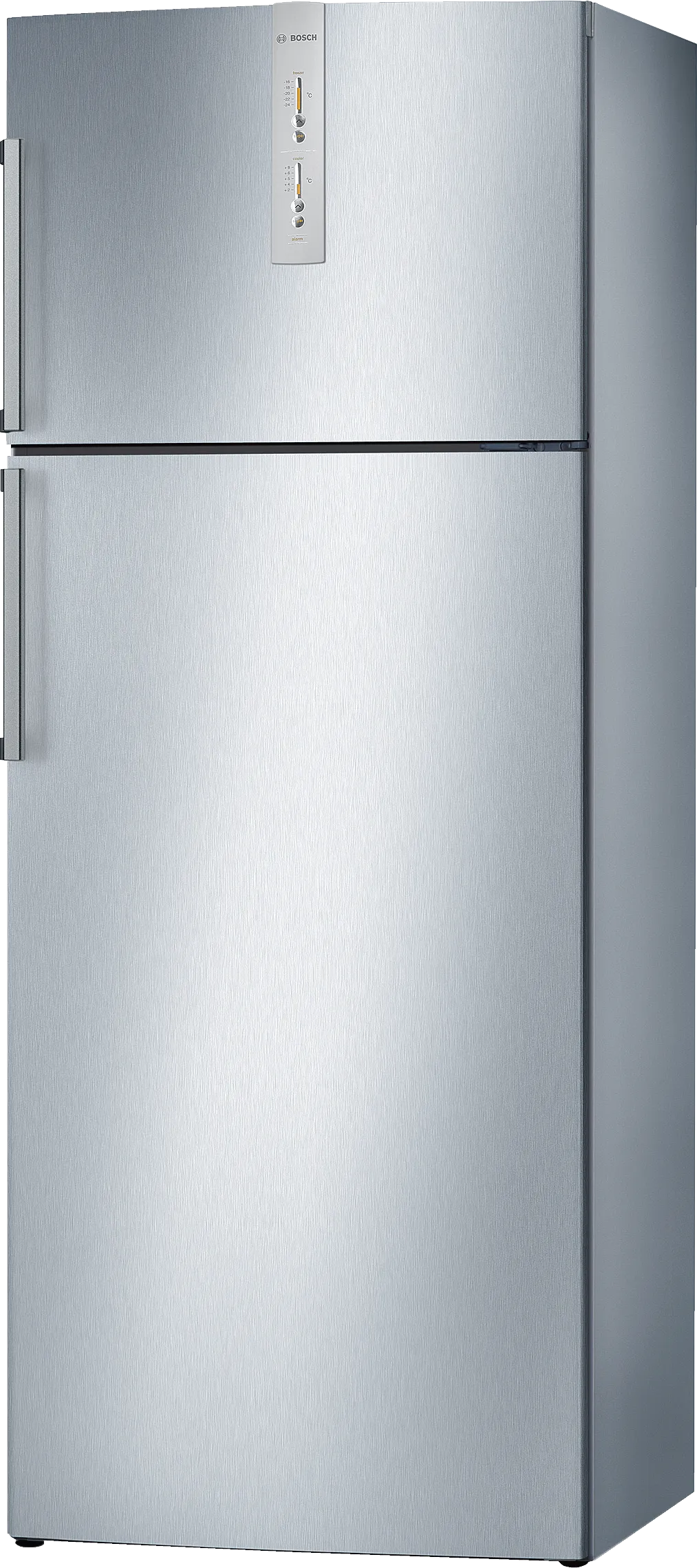 Series 6 free-standing fridge-freezer with freezer at top 186 x 70 cm Brushed steel (with anti-fingerprint), Total No Frost
