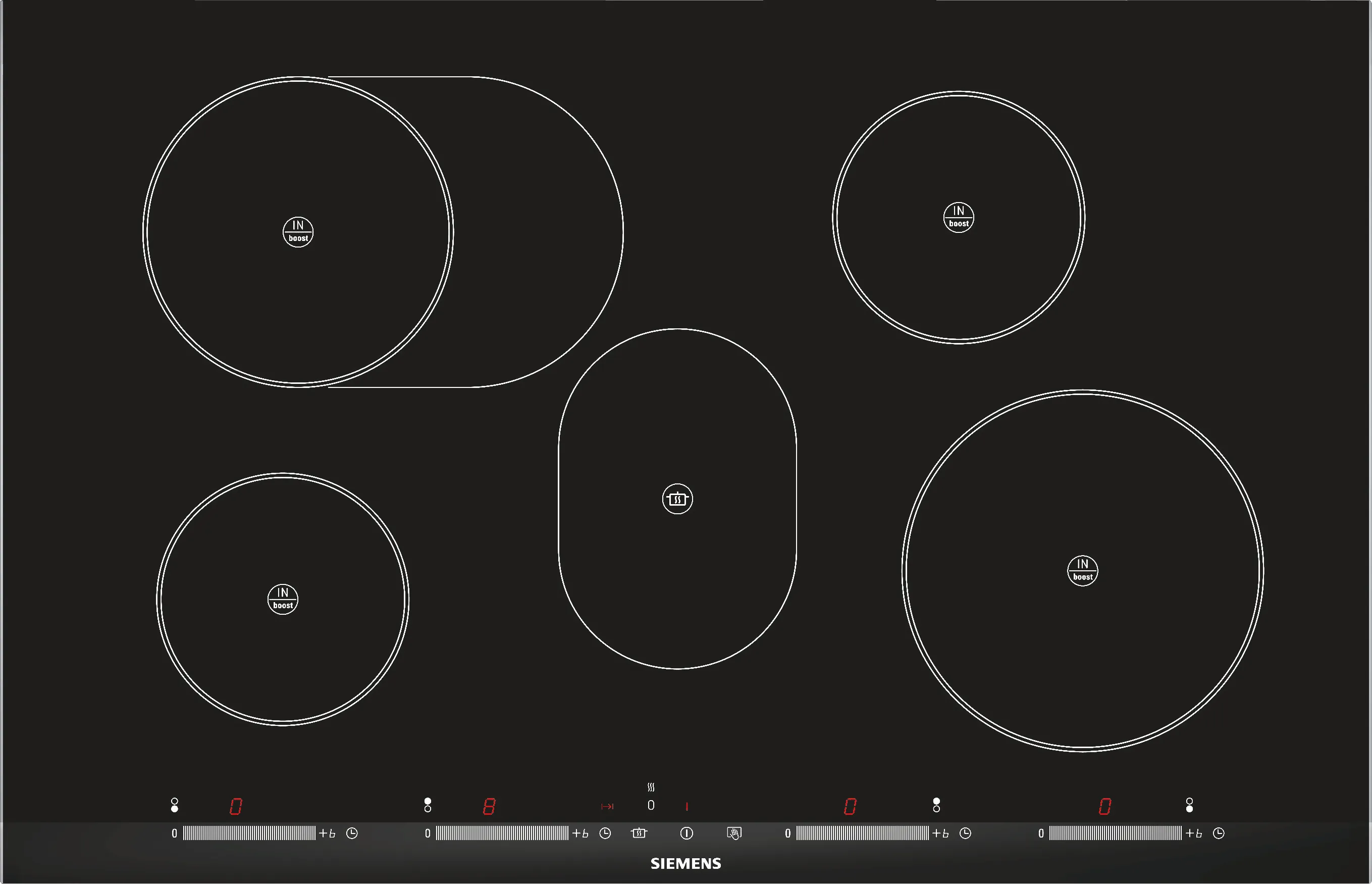  Induction hob 80 cm surface mount with frame