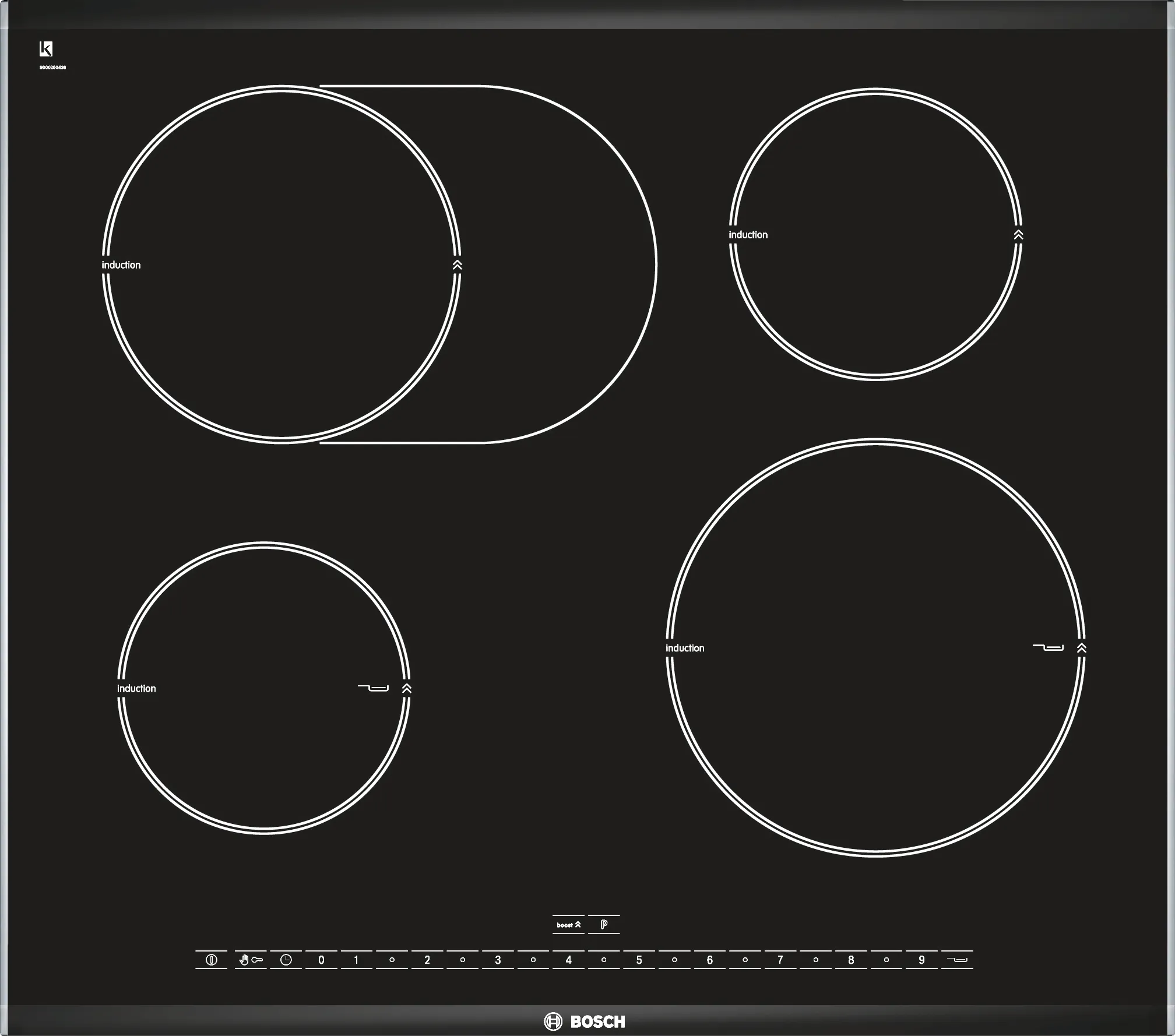  Induction hob 60 cm surface mount with frame