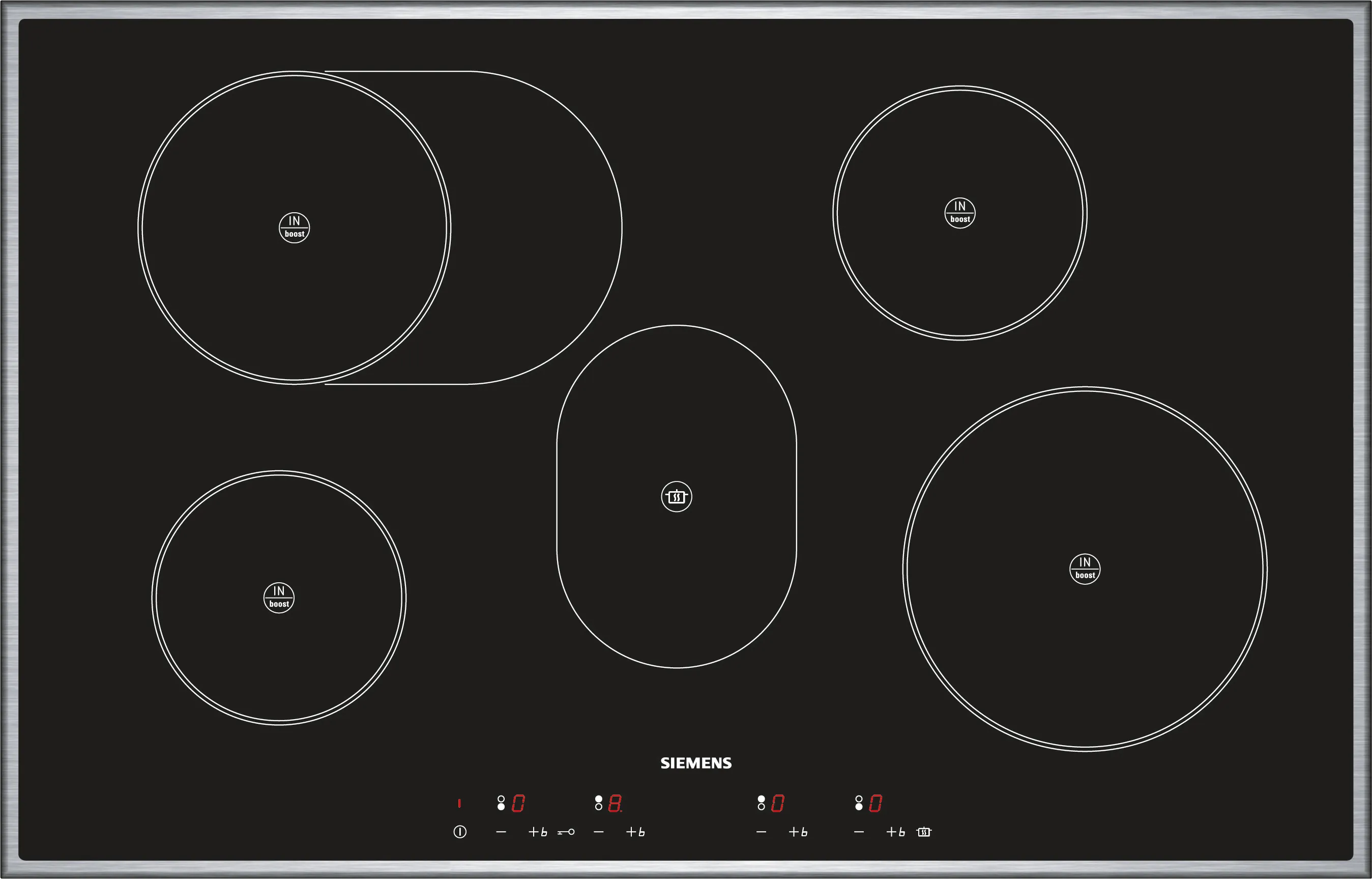  Induction hob 80 cm Black, surface mount with frame