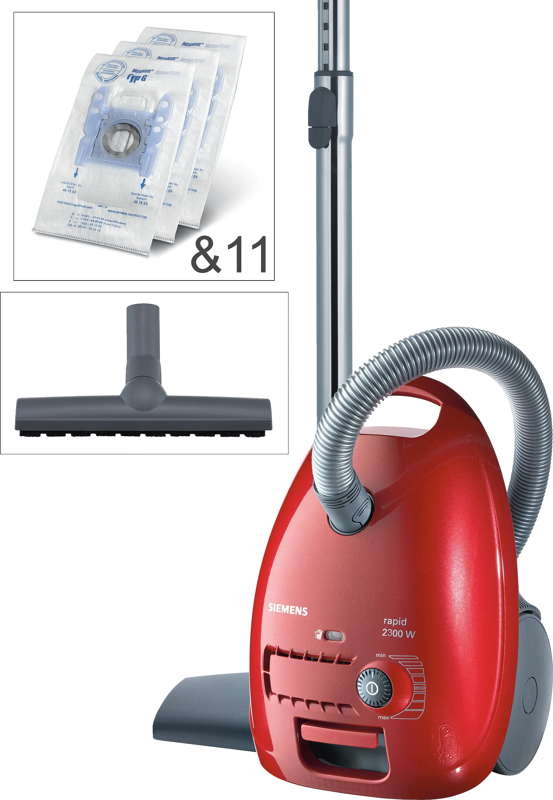  Bagged vacuum cleaner Siemens rapid 2300 W Red