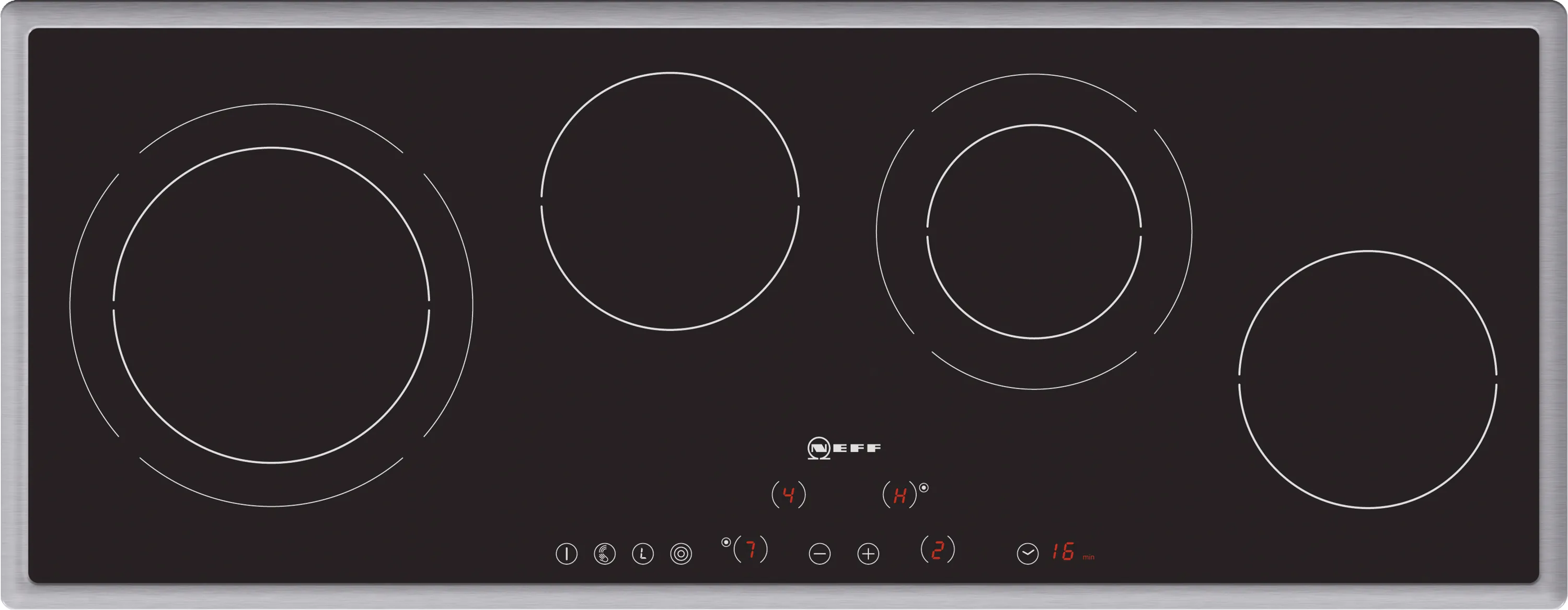  Electric hob 90 cm Black, surface mount with frame