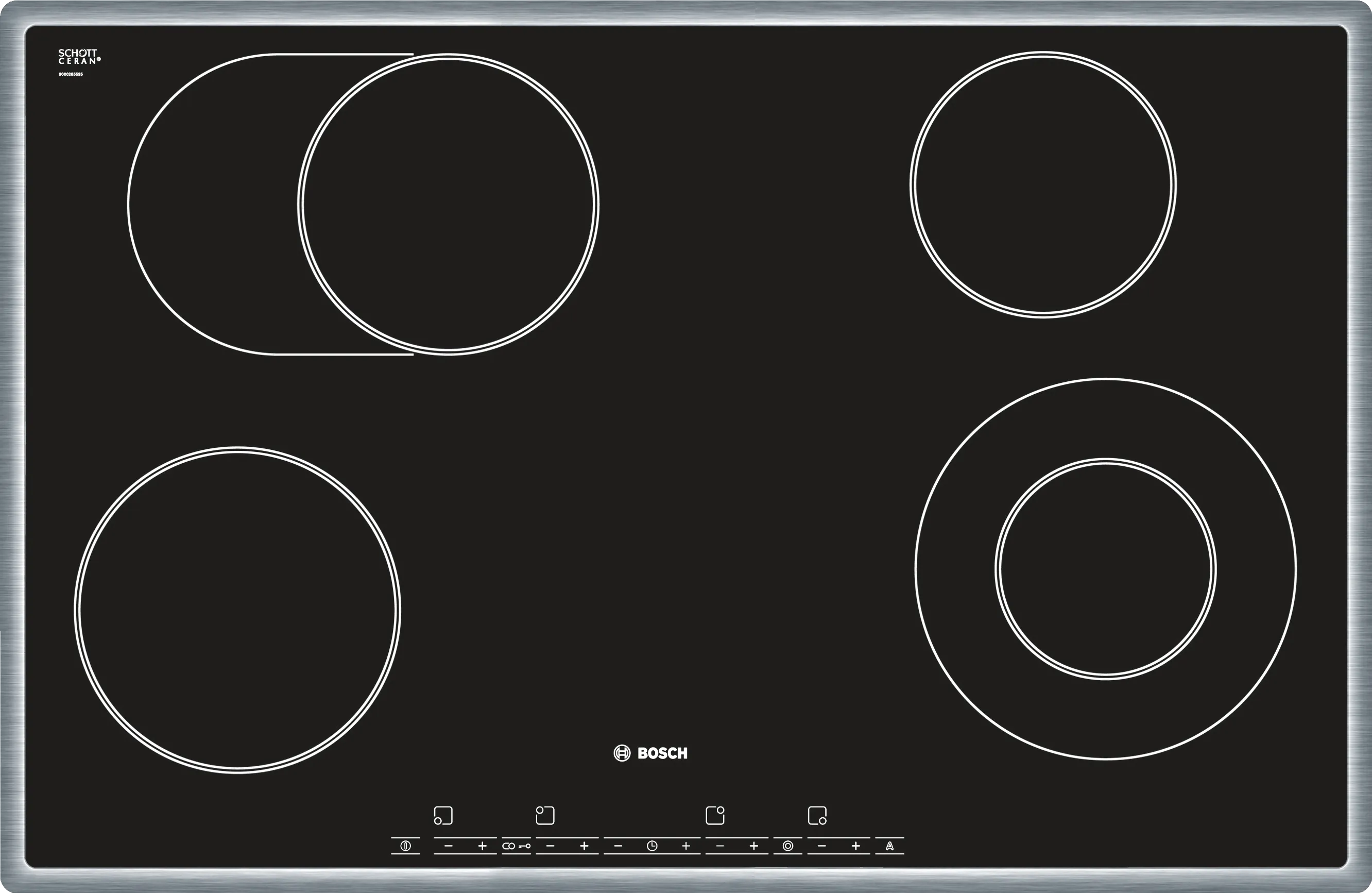 Electric hob 80 cm surface mount with frame