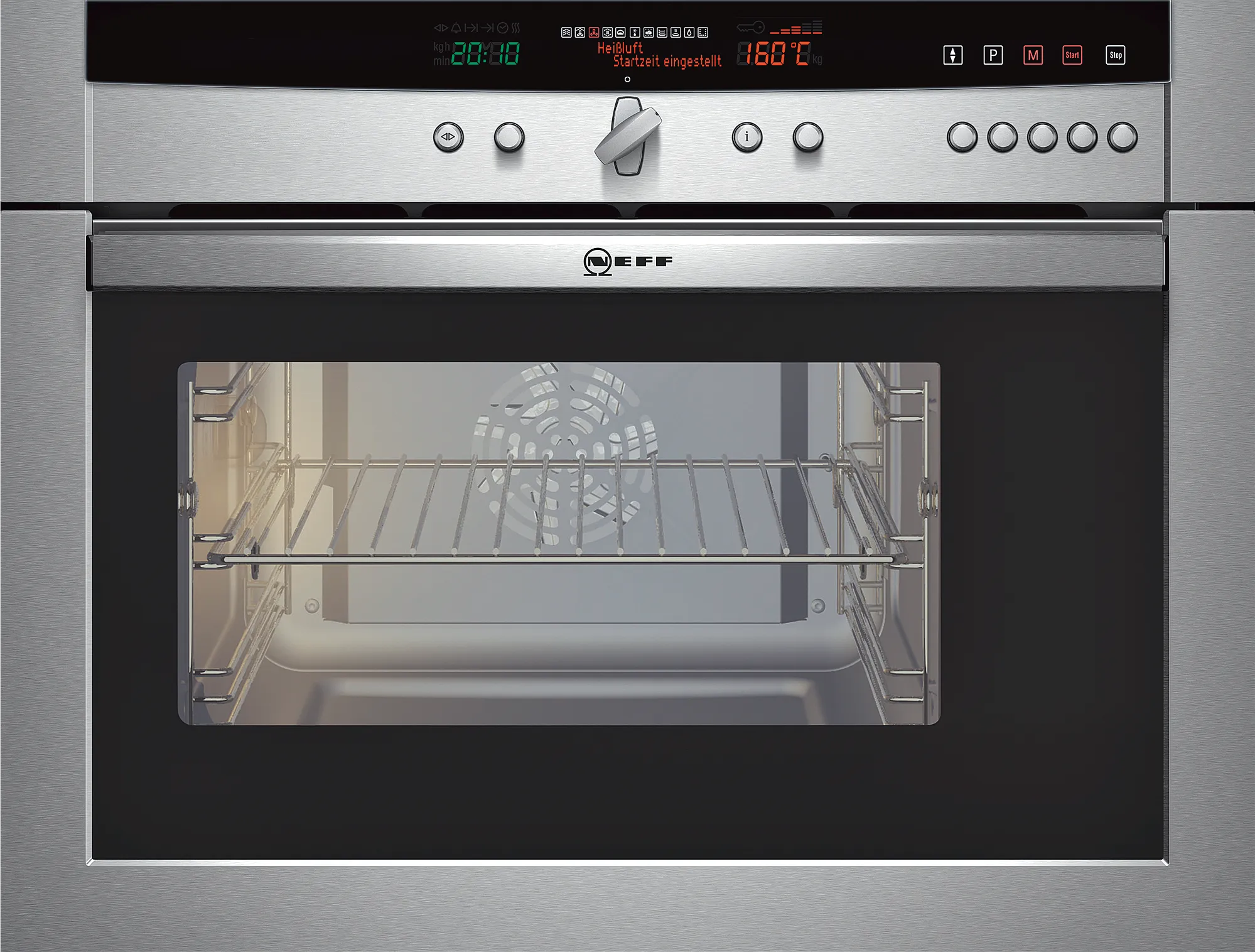  Built-in compact oven with steam function 60 x 45 cm Stainless steel