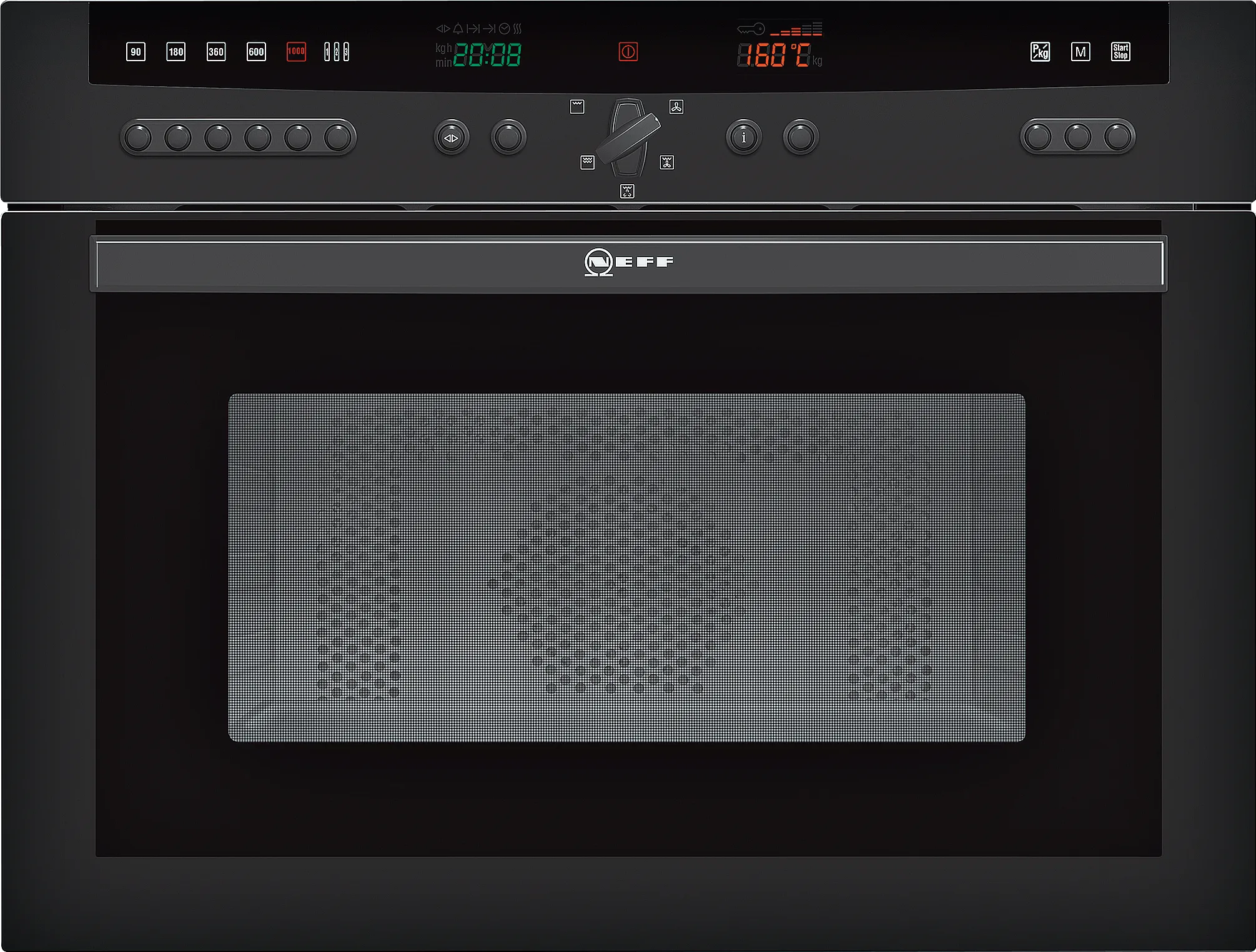  Built-in compact oven with microwave function 60 x 45 cm Black