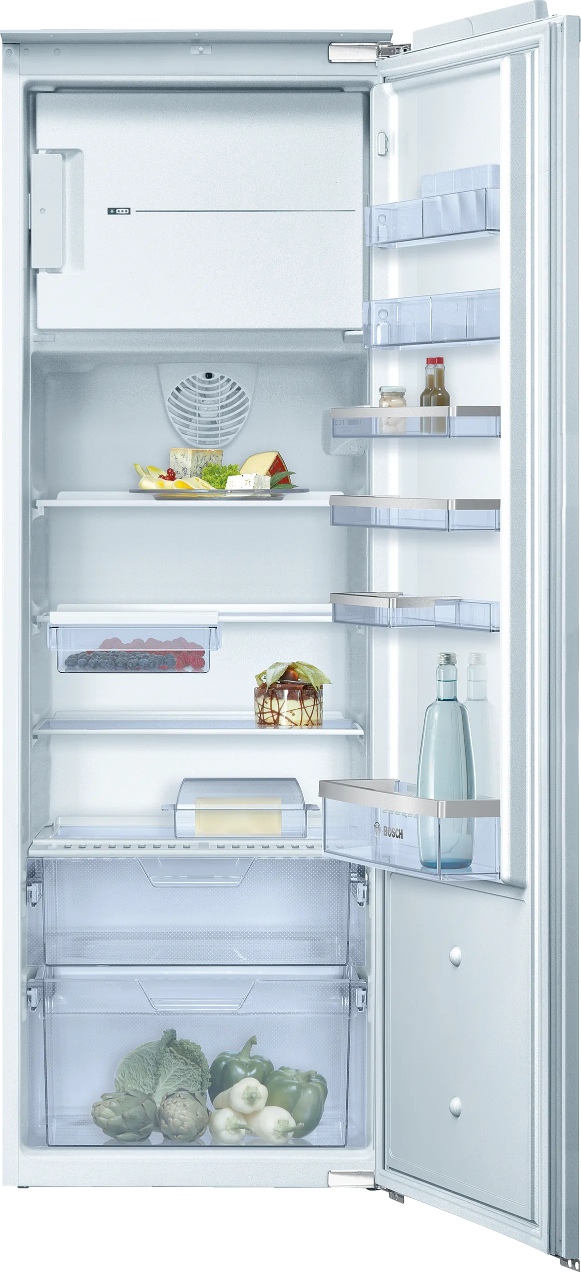 built-in fridge with freezer section 158 x 56 cm flat hinge
