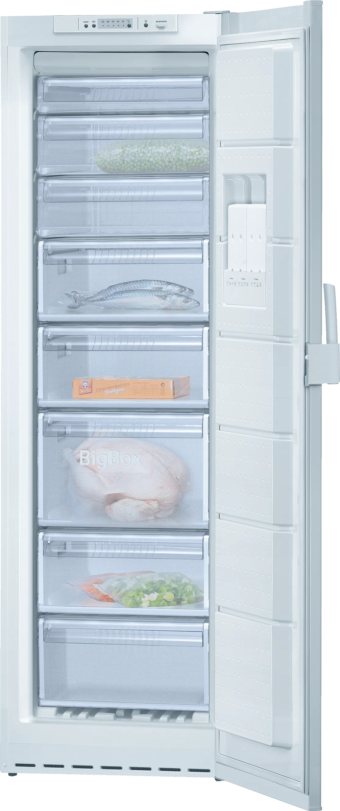  free-standing freezer 186 x 60 cm White