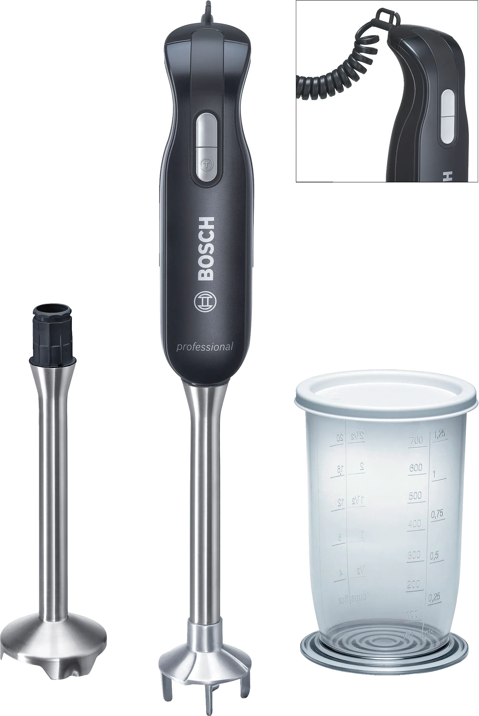 Hand blender 600 W, Professional 600 W Black, Black
