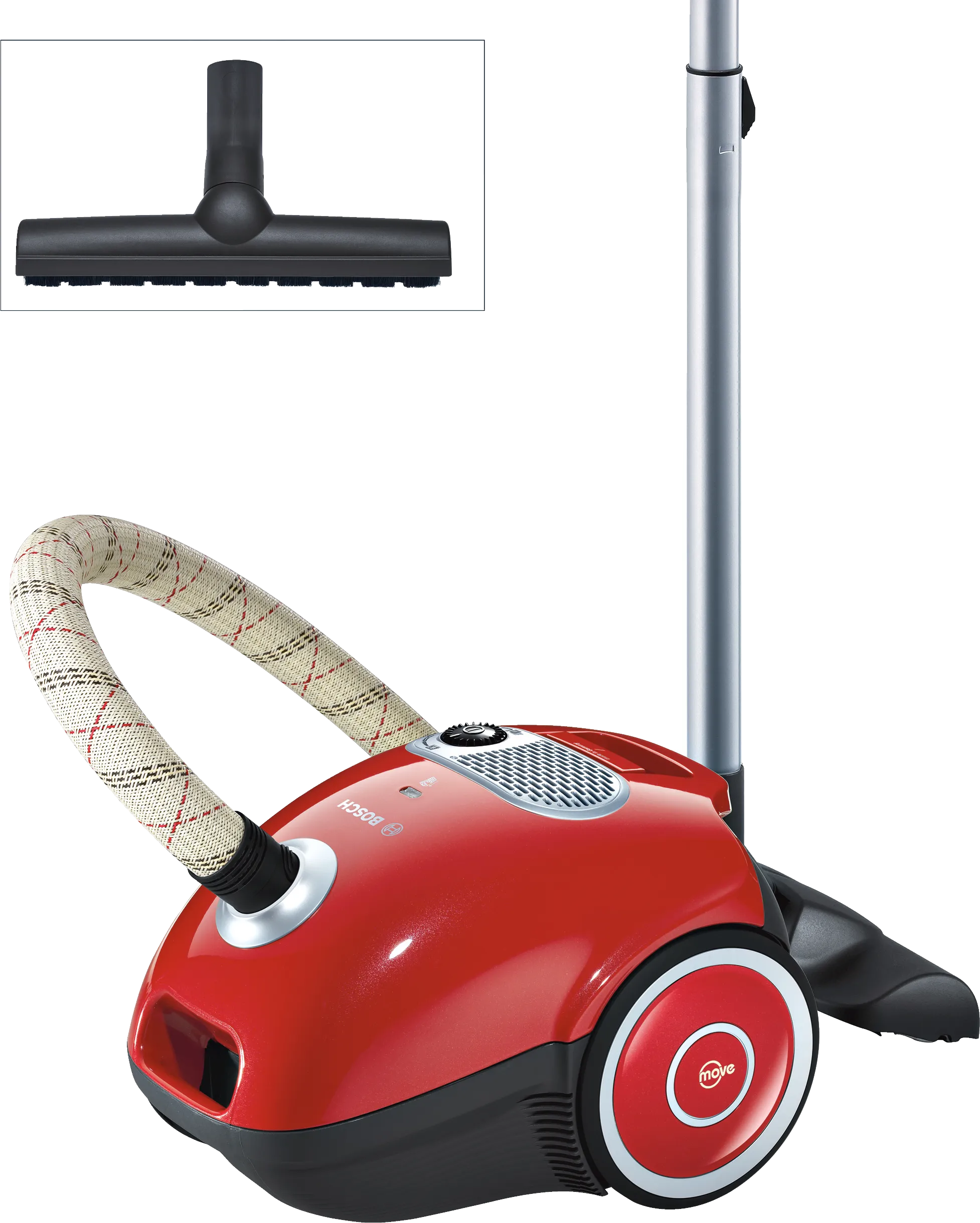 Bagged vacuum cleaner Red