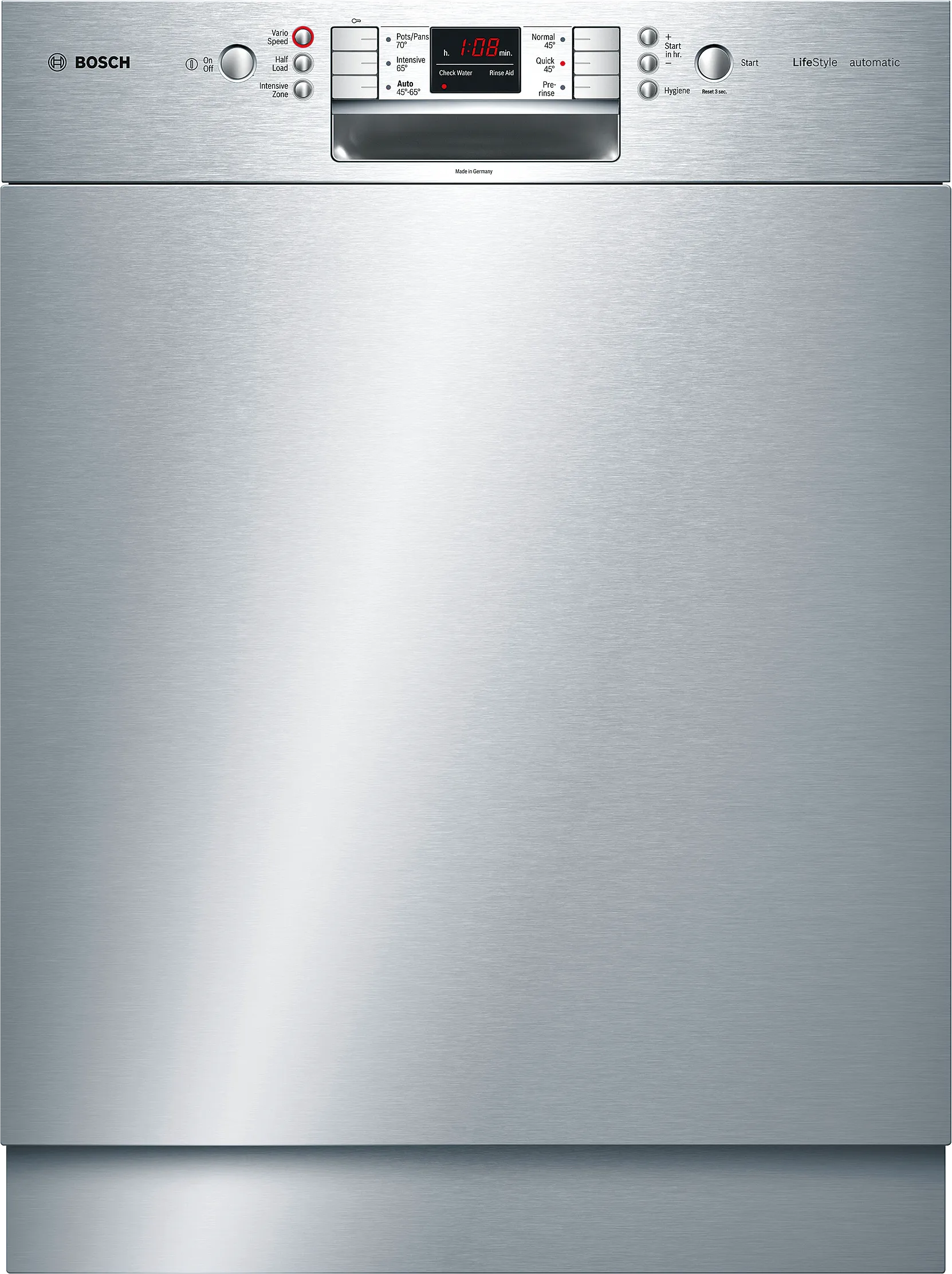  built-under dishwasher 60 cm Brushed steel