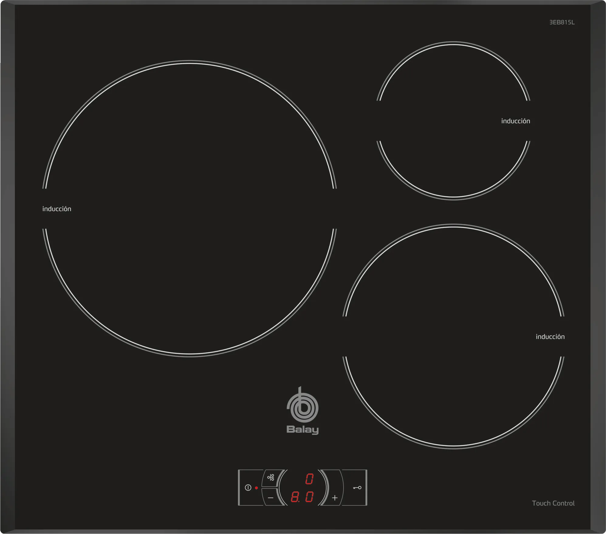 Induction hob 60 cm surface mount without frame