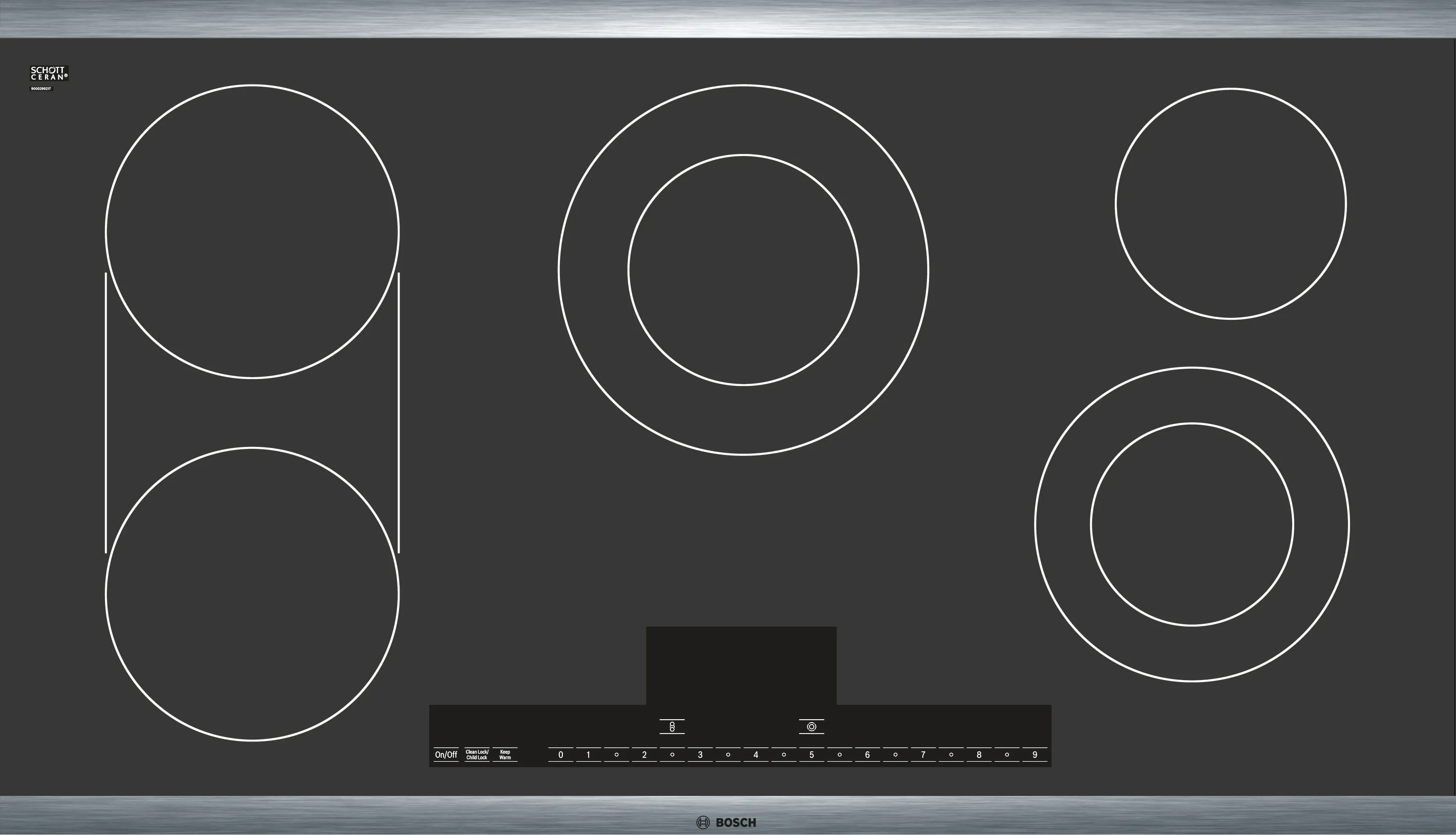 Electric hob 36'' Black, surface mount with frame