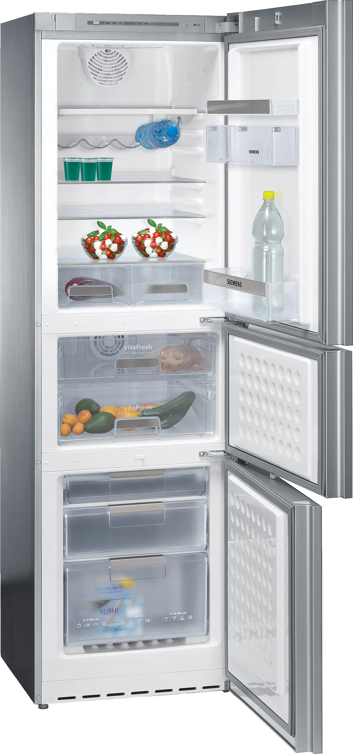  fridge-freezer, 3 doors 190 x 63.6 cm Black